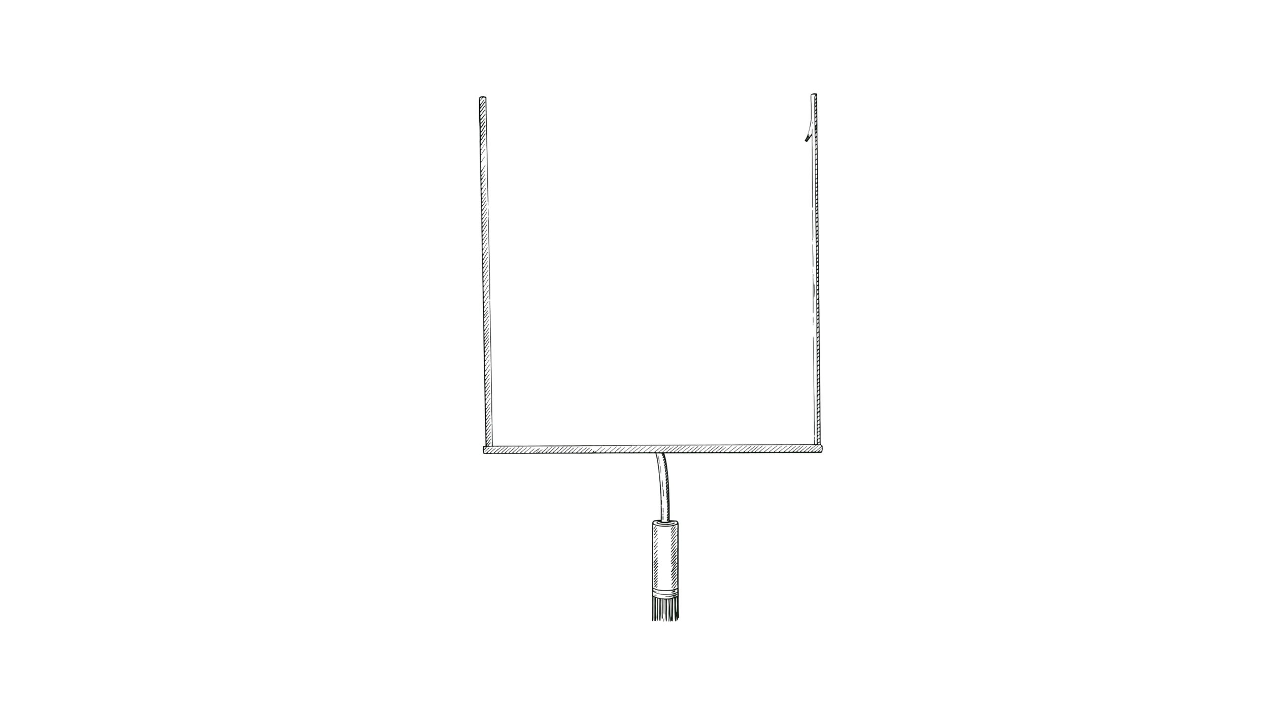 Black and white sketch of a goal post.
