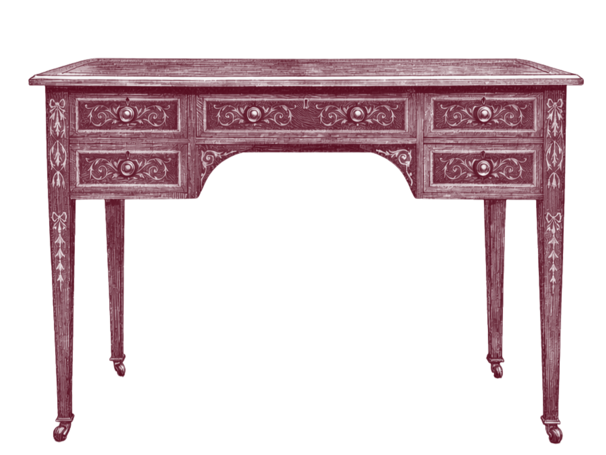 Illustration of desk representing thoughtful branding and website design process