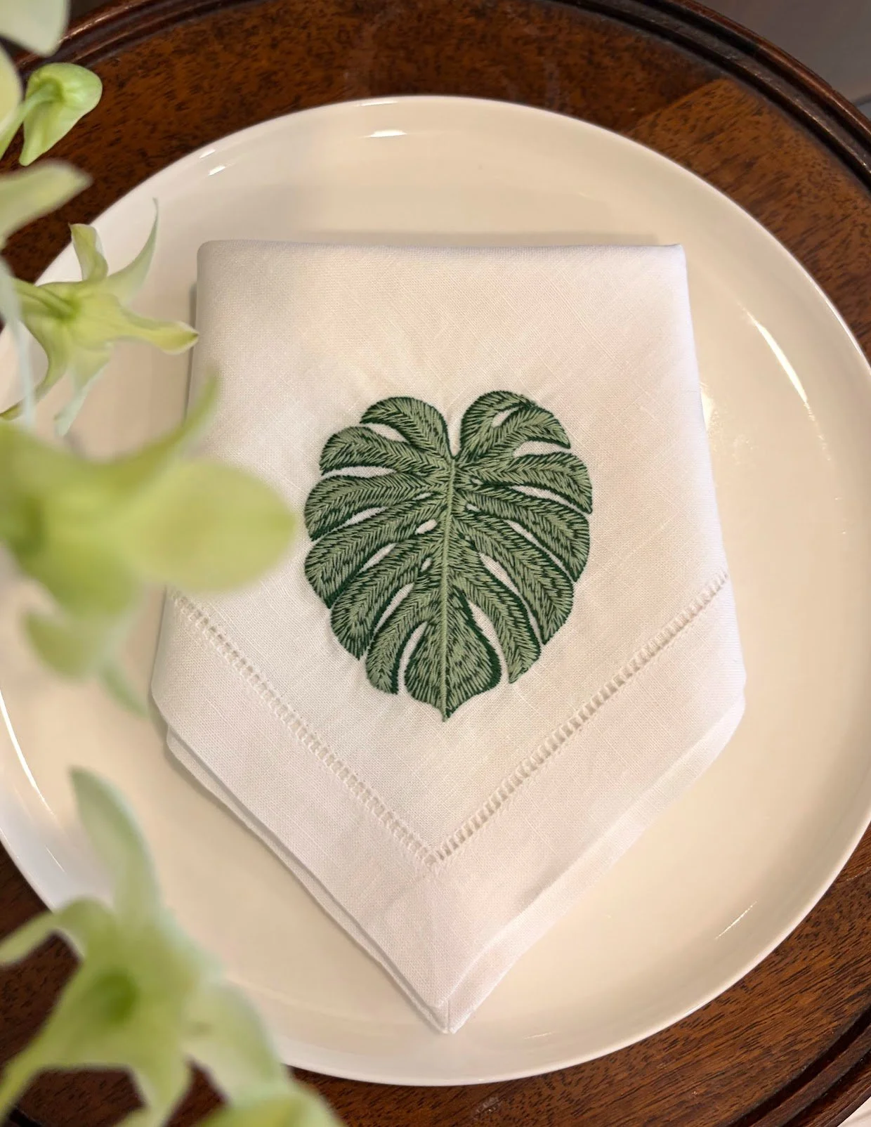 The Monstera Leaf Napkin Bundle | Pure Linen | 6 Pax