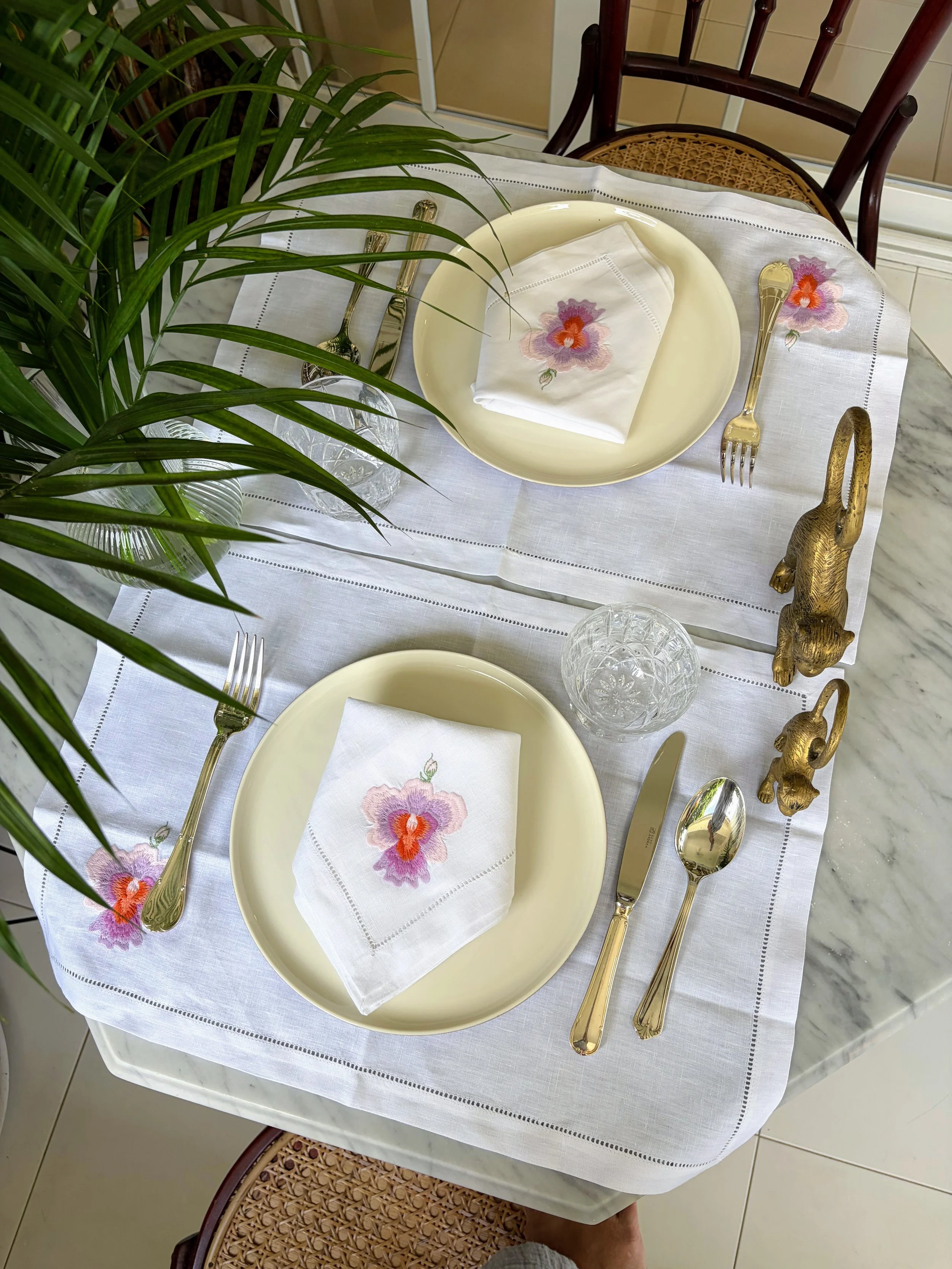 Vanda Miss Joaquim Napkin & Placemat Bundle, Pure Cotton | 6 Pax