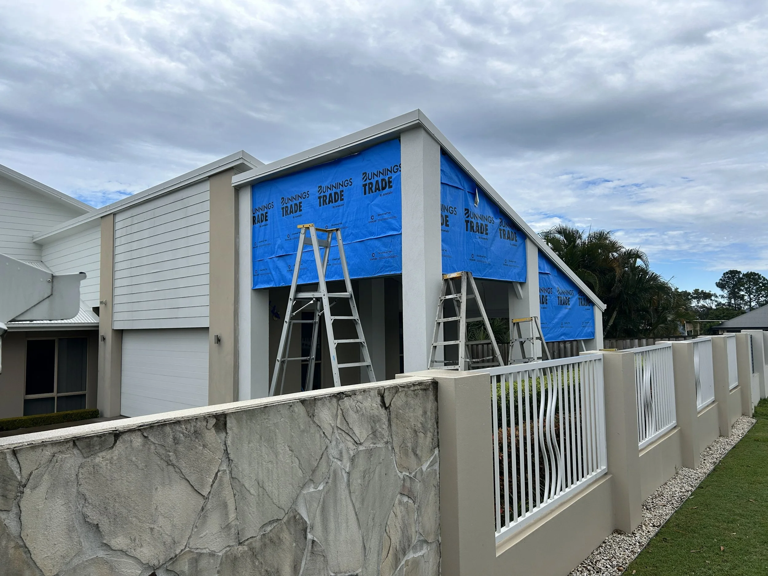 new 22 degree insulated roof at Pacific pines