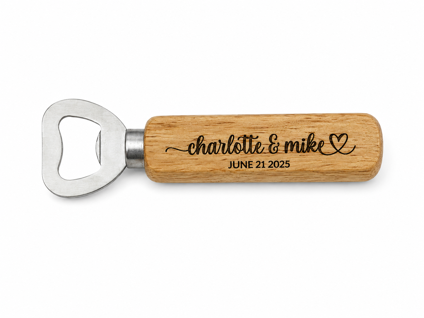 Personalized Wooden Bottle Opener | Custom Engraved Groomsmen Gift | Wedding Favor Bottle Opener