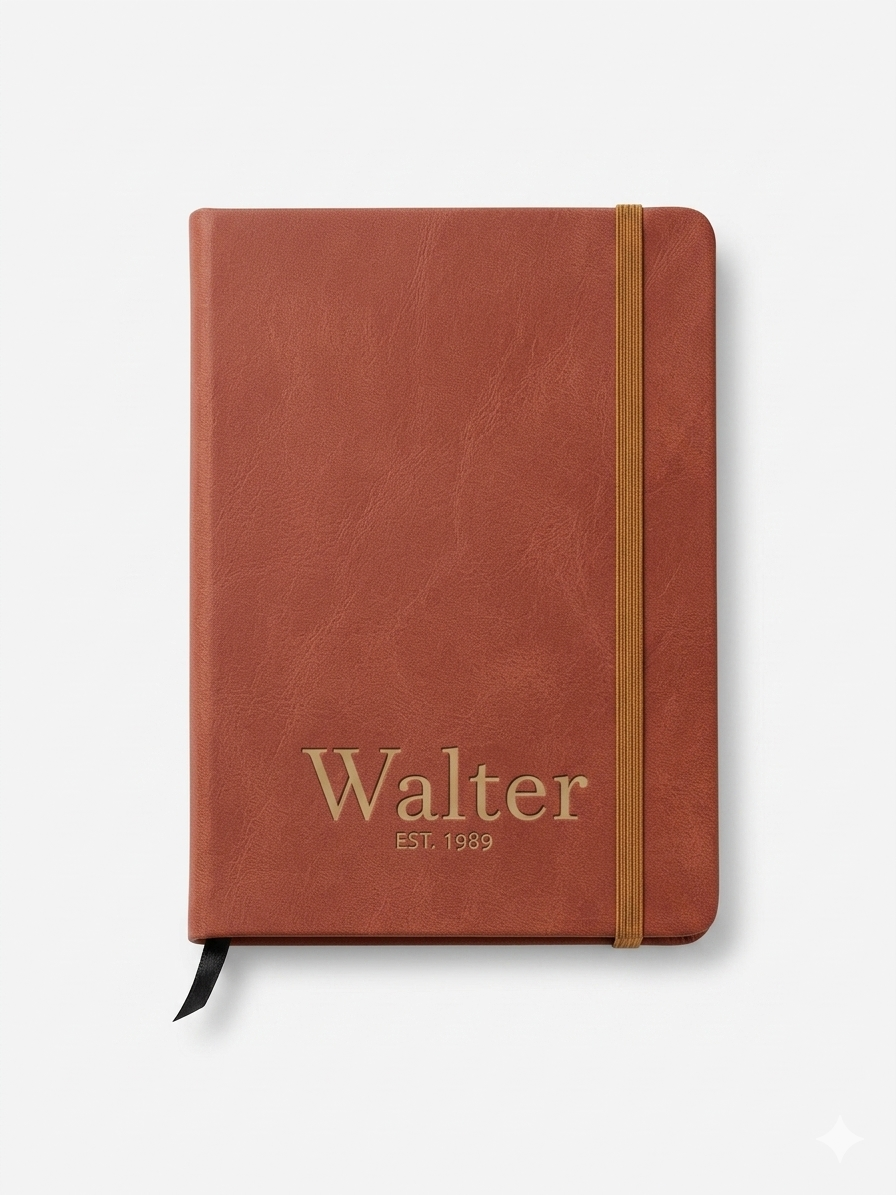 Personalized Leather Journal – Custom Engraved Notebook – 5x7 Keepsake Gift – Custom Name & Date Journal – Personalized Gift for Him or Her