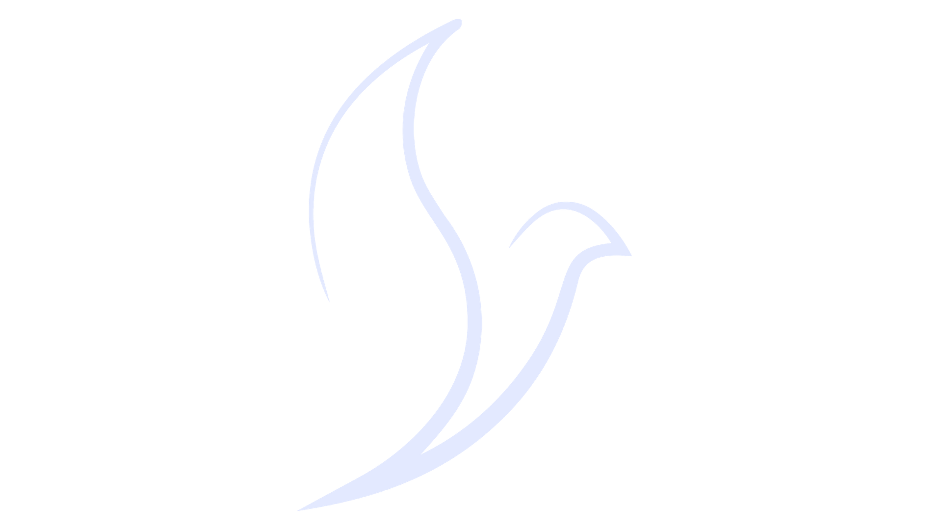 Minimalist line art of a bird in flight against a black background.
