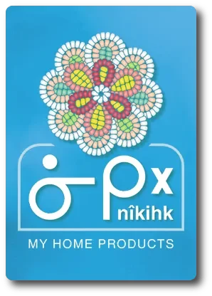 Logo with a colorful floral design above the text 'i-Phix NIKH' and the tagline 'My Home Products' on a blue background.