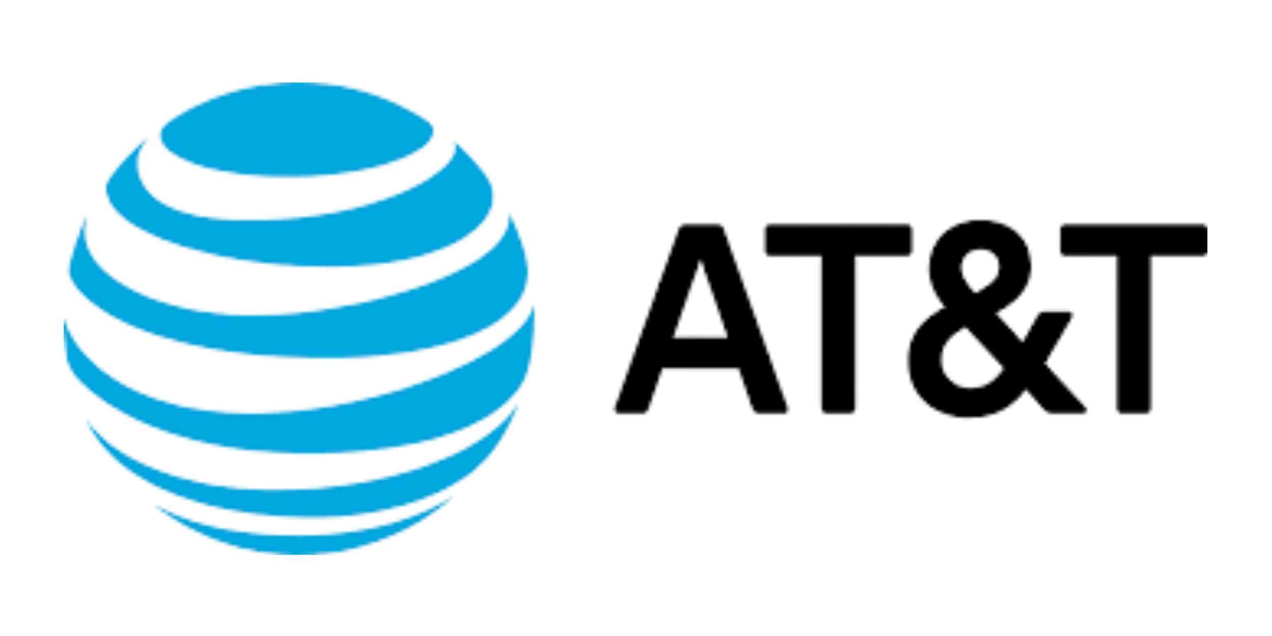 AT&T logo with blue globe and black text.