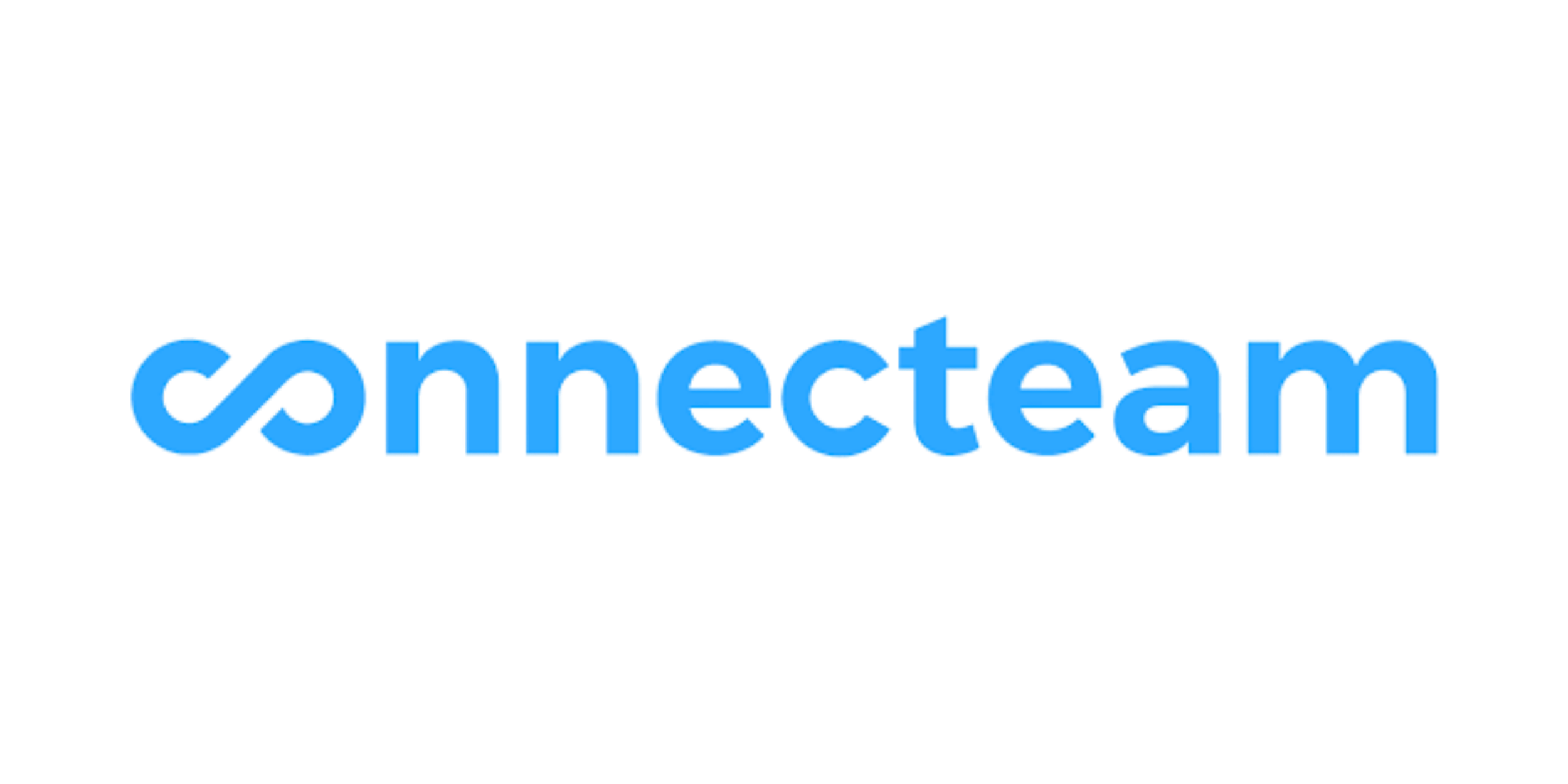 Logo of Connecteam with a stylized infinity symbol in front of the word 'connecteam' in blue lowercase letters.