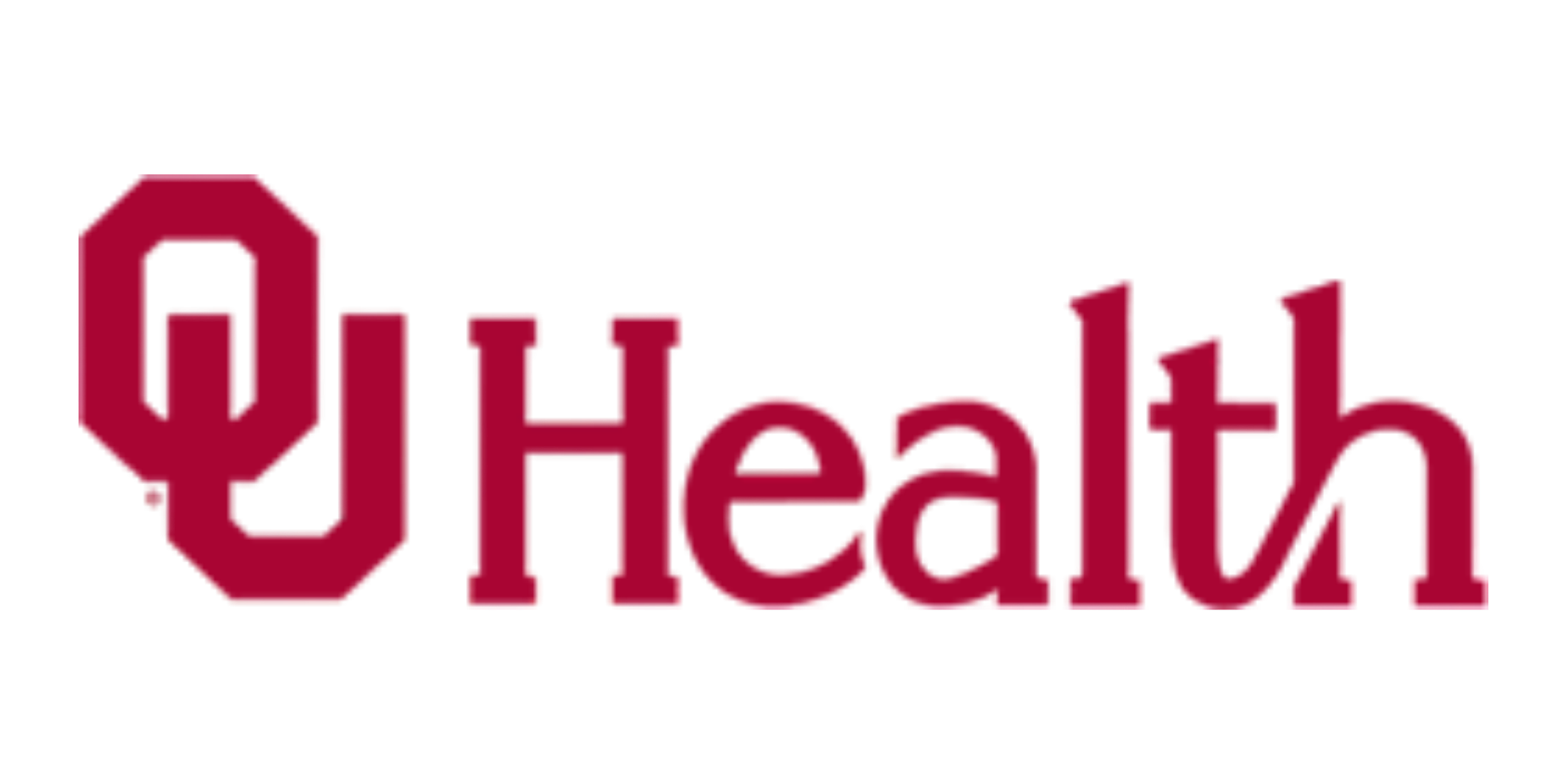 University of Oklahoma logo in crimson and white with the word "Oklahoma" stylized.