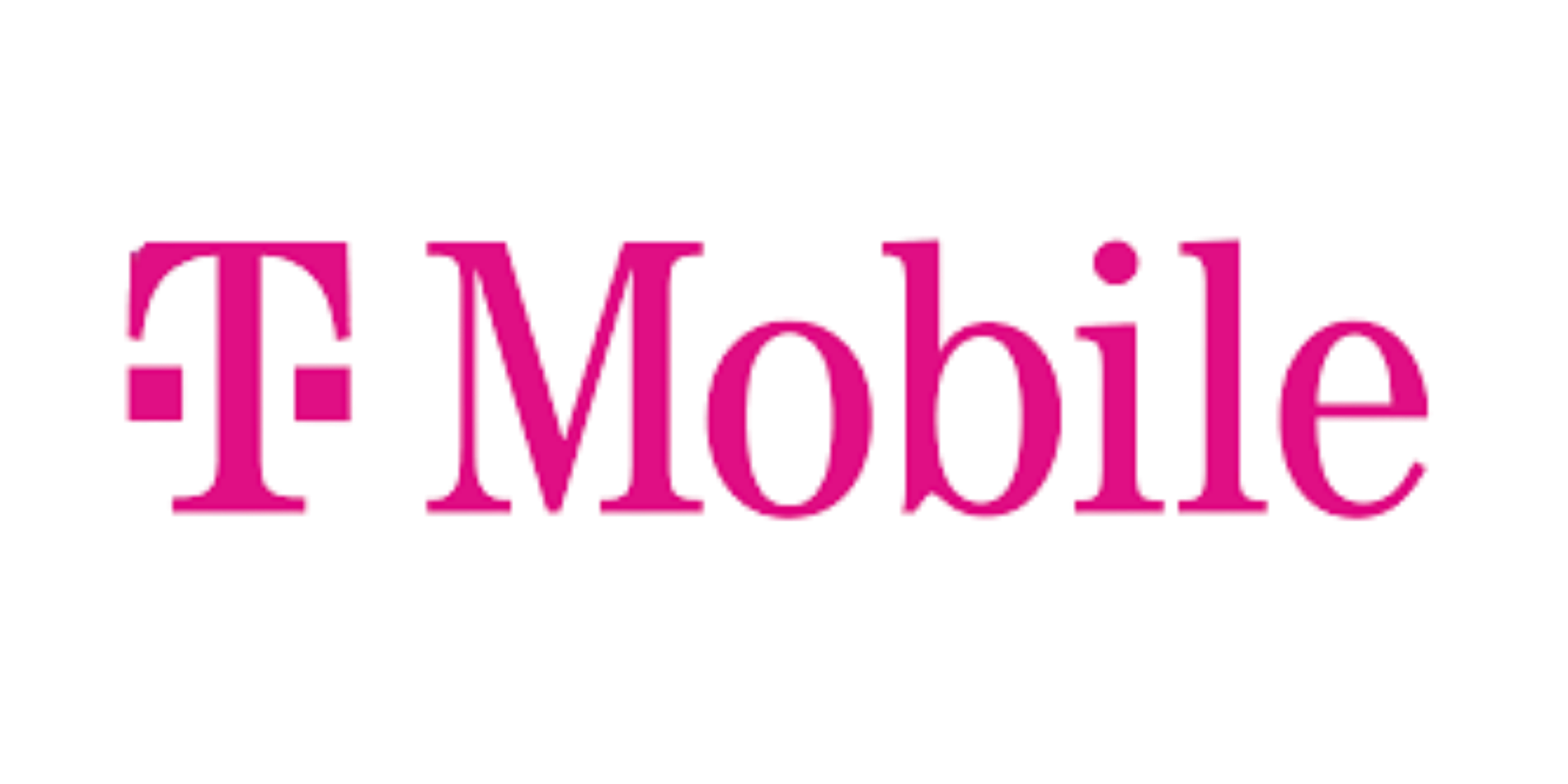 Pink T-Mobile logo with the brand name in large letters.