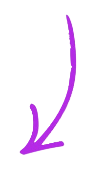 Black silhouette of a person with a yoga ball balancing on their head and one foot raised, against a white background, with a purple arrow pointing downward.