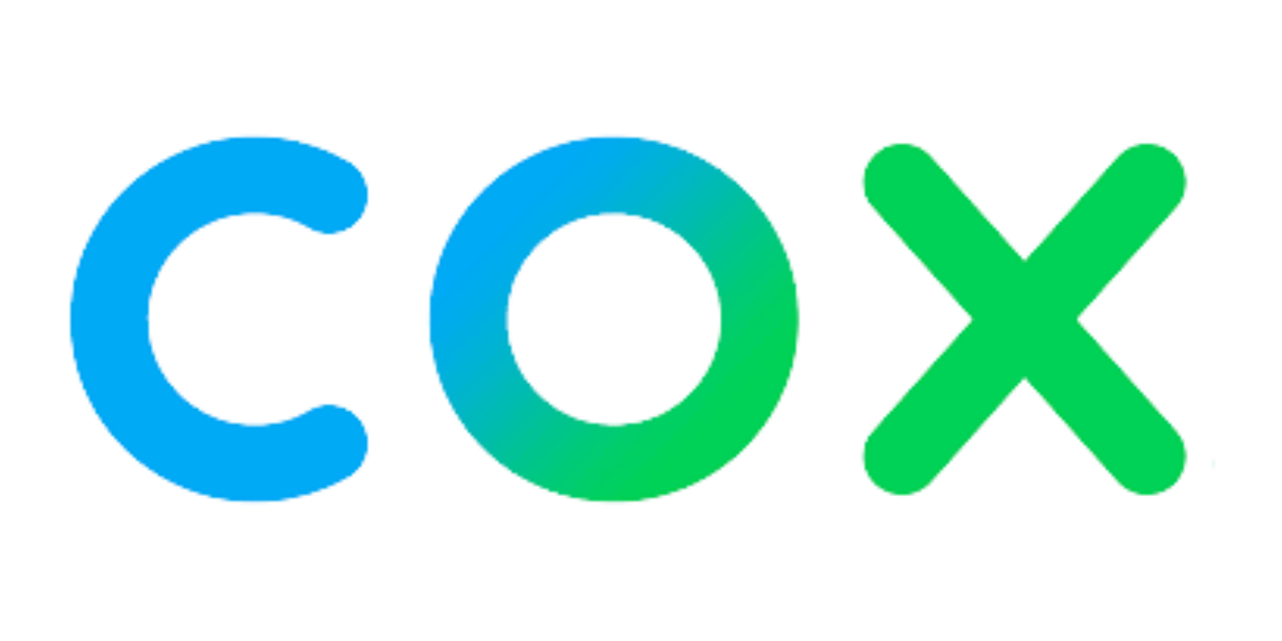 Logo of Cox, featuring the word 'Cox' with the 'C' and 'O' in blue and the 'X' in green.
