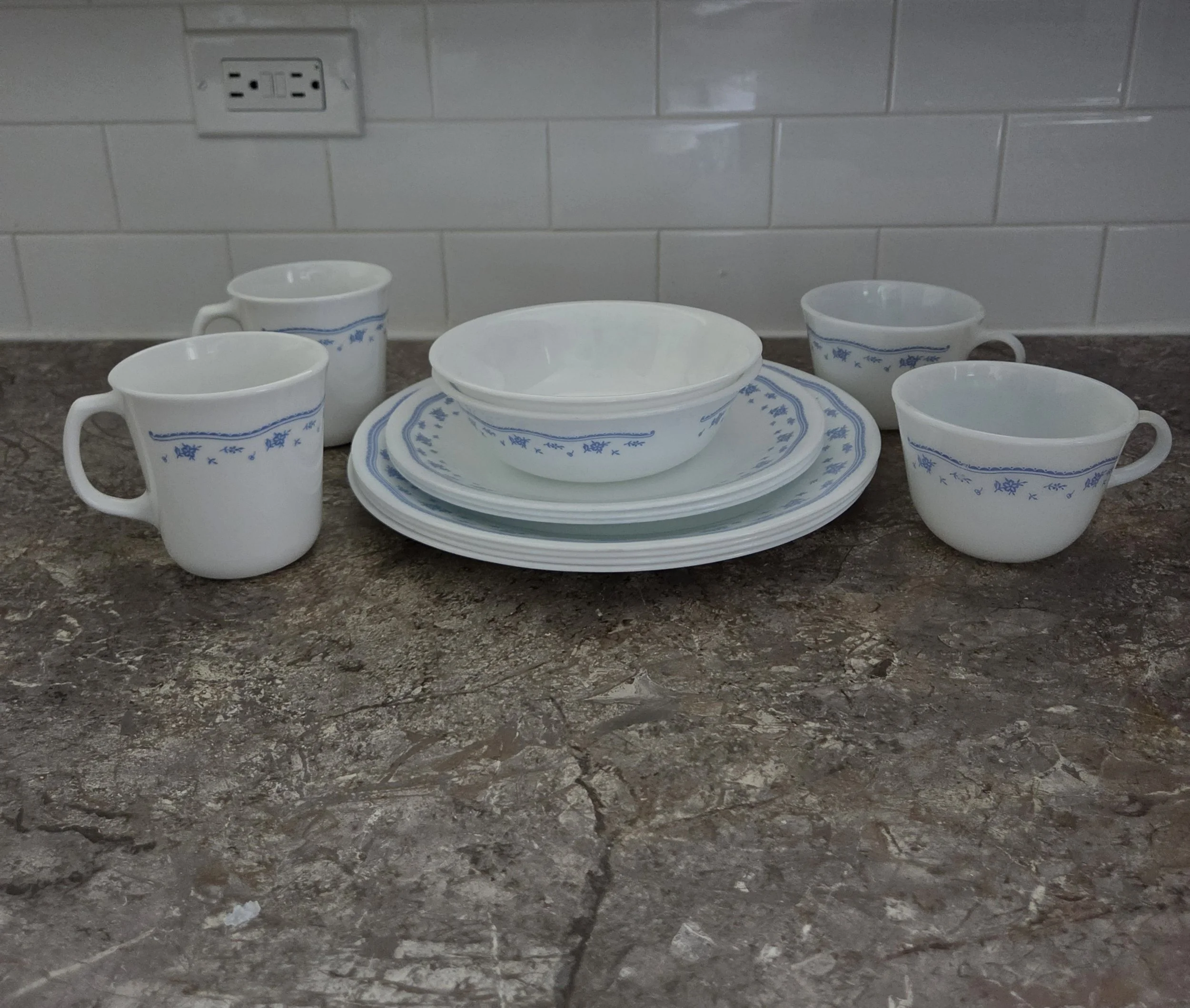 Vintage Corning Corelle Morning Blue 13-Piece Set