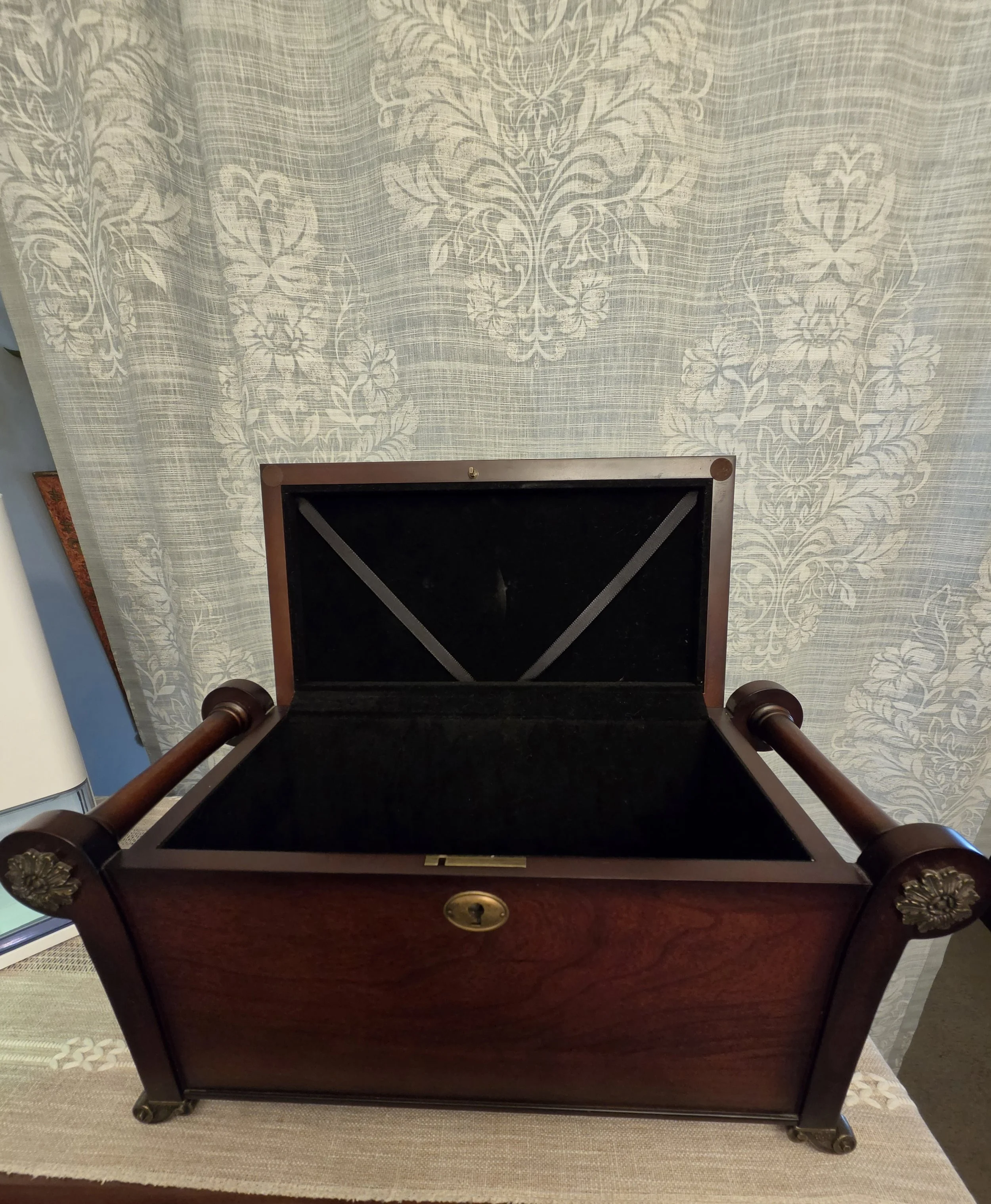 Bombay Wooden Decorative Storage Chest with Brass Accents & Lock