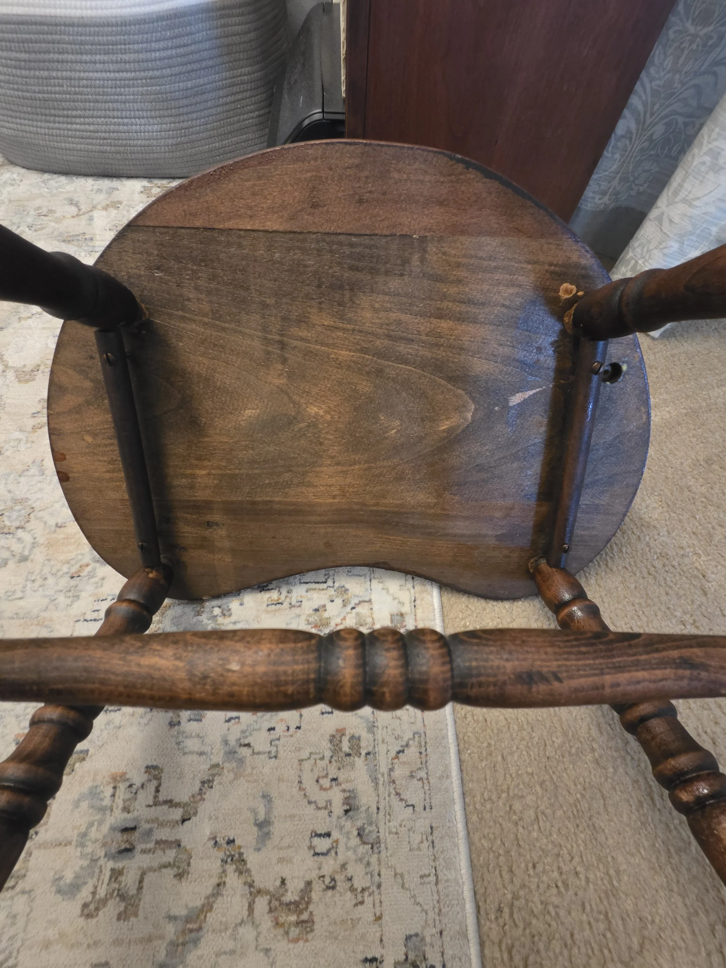 Underside of Windsor Wooden Chair