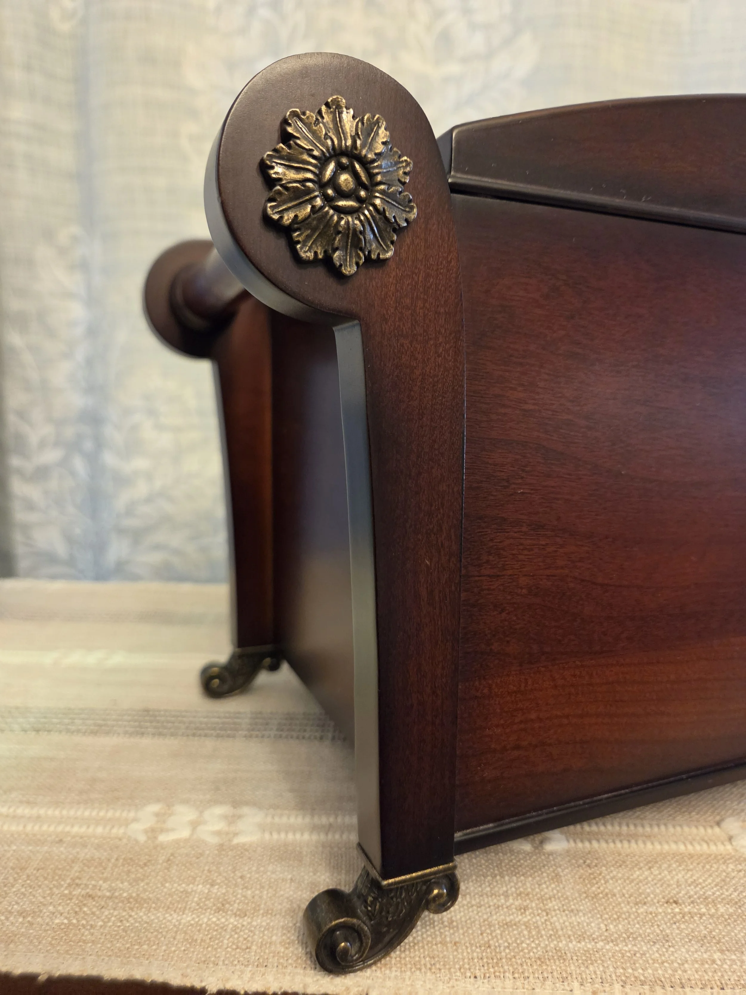 Bombay Wooden Decorative Storage Chest with Brass Accents & Lock
