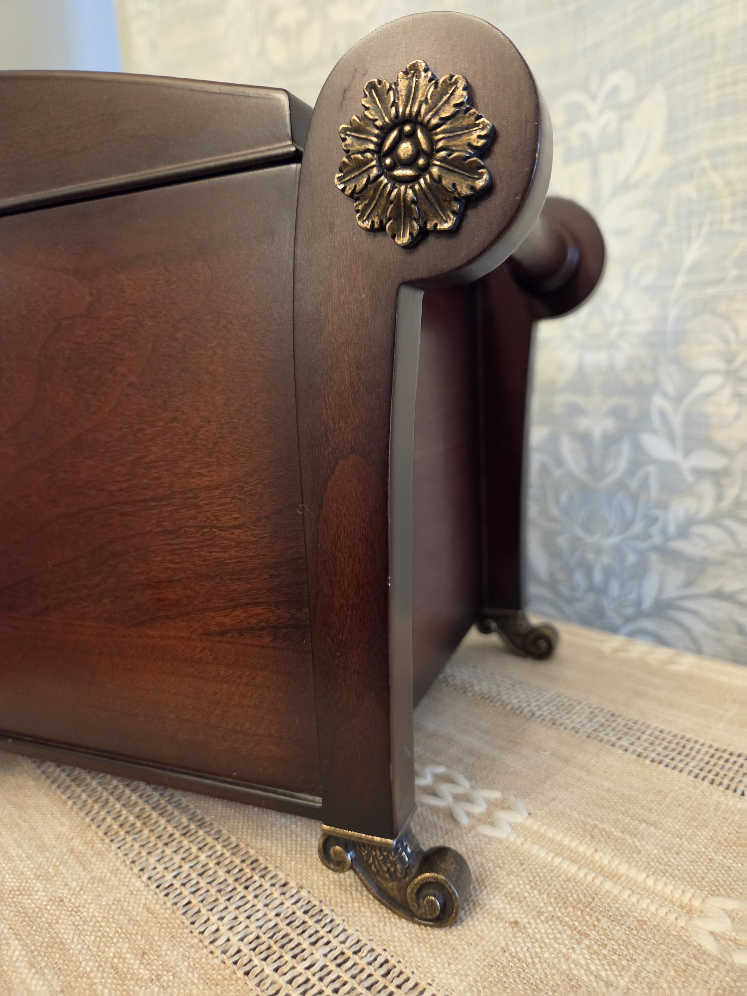 Bombay Wooden Decorative Storage Chest with Brass Accents & Lock