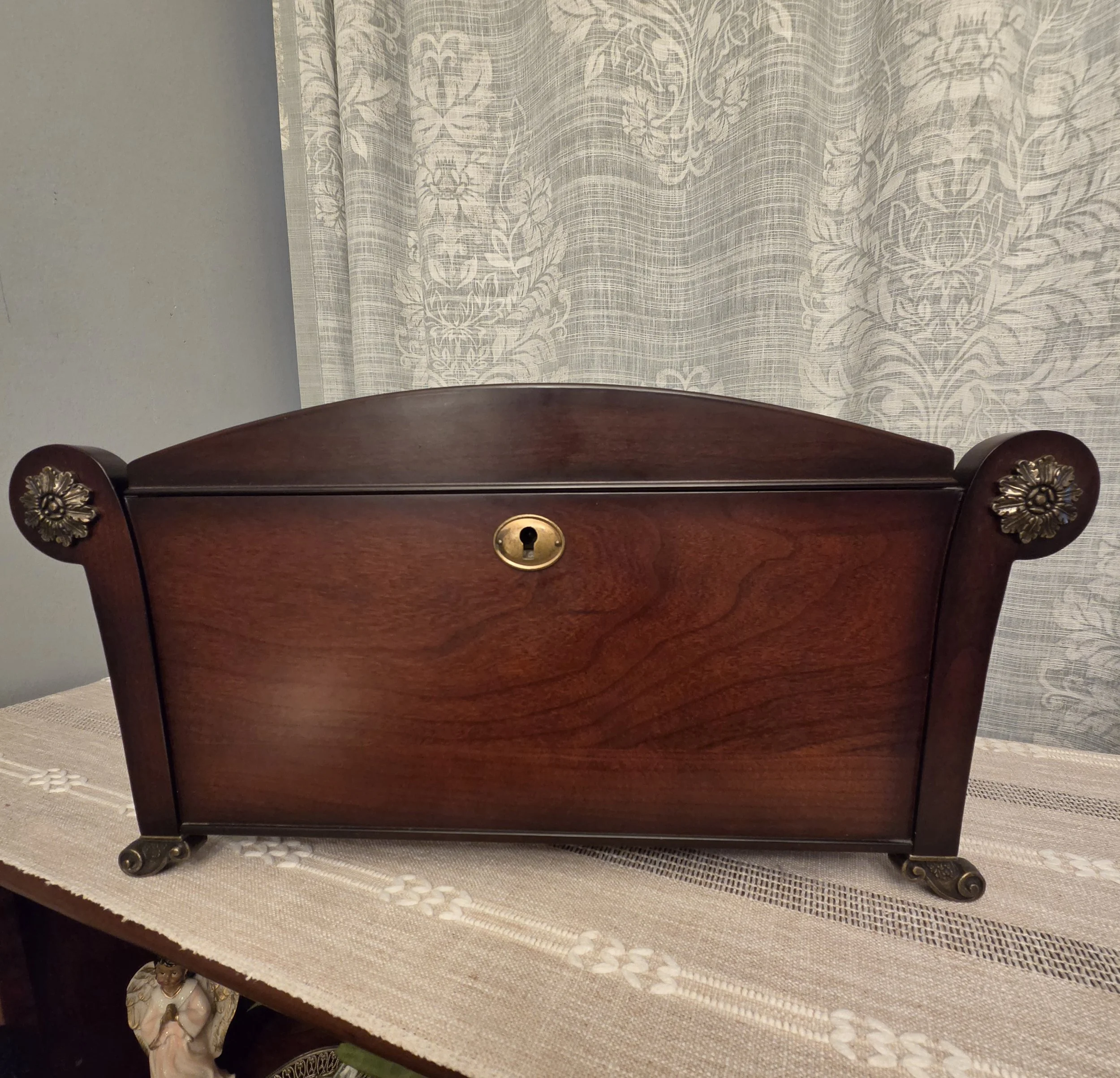 Bombay Wooden Decorative Storage Chest with Brass Accents & Lock