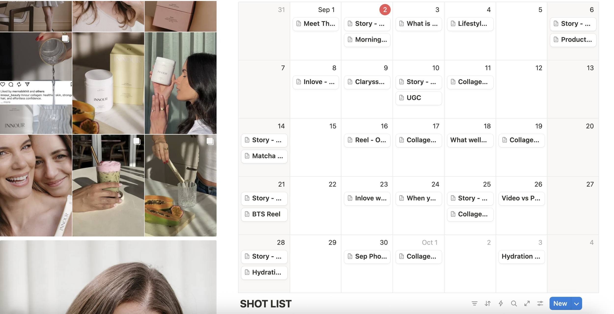 A billboard showcasing a skincare product called INNOUR, with a woman smelling a jar of the product, and a smiling woman with clear skin. The billboard features a glass of water being poured, fresh papaya, and a close-up of the product packaging.