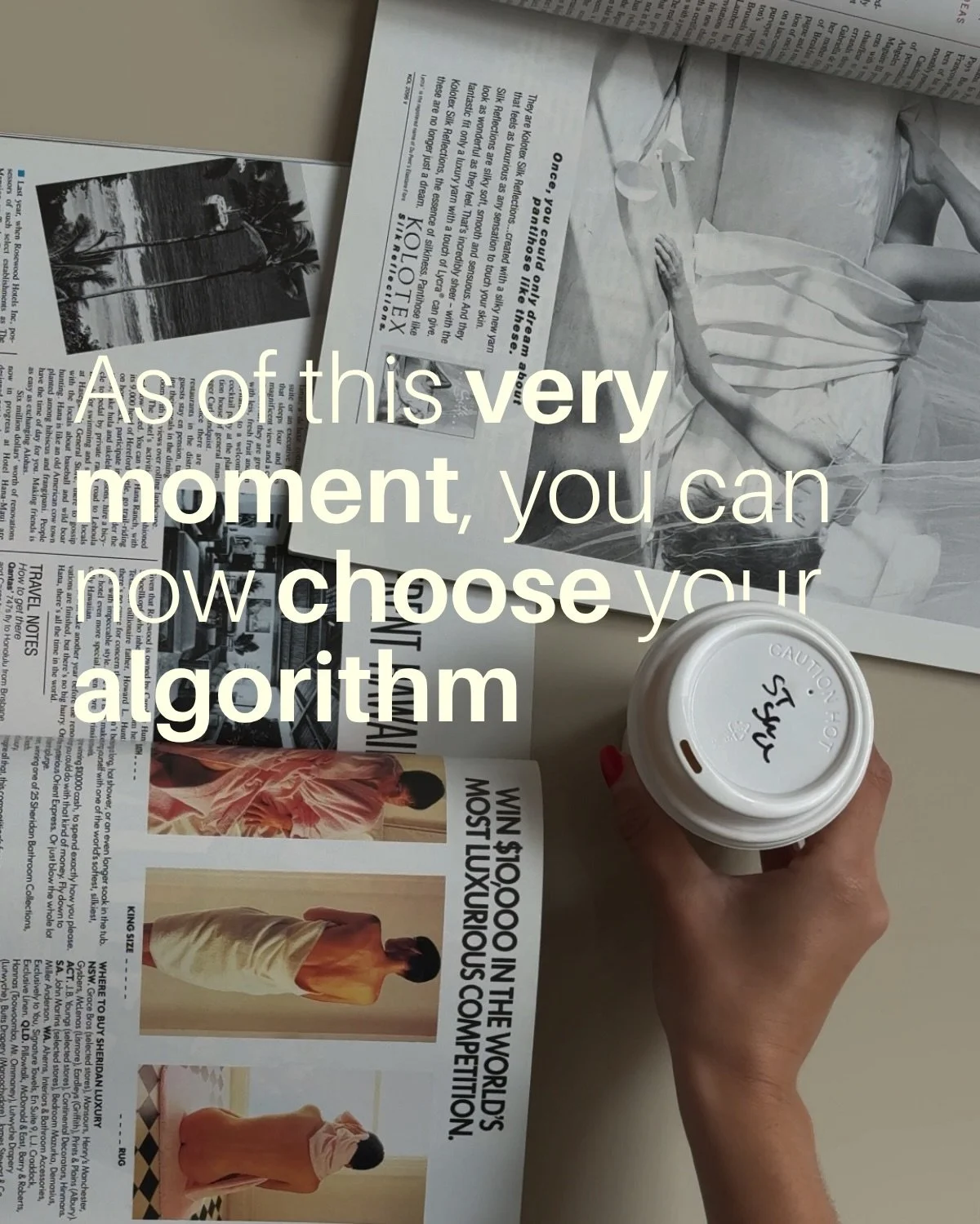 You now have complete autonomy over your algorithm ~ from Instagrams update this morning, you can physically see how your interests have been categorised and change/add as you wish. 

Ps! You can also re arrange your grid too. 

How do you feel about