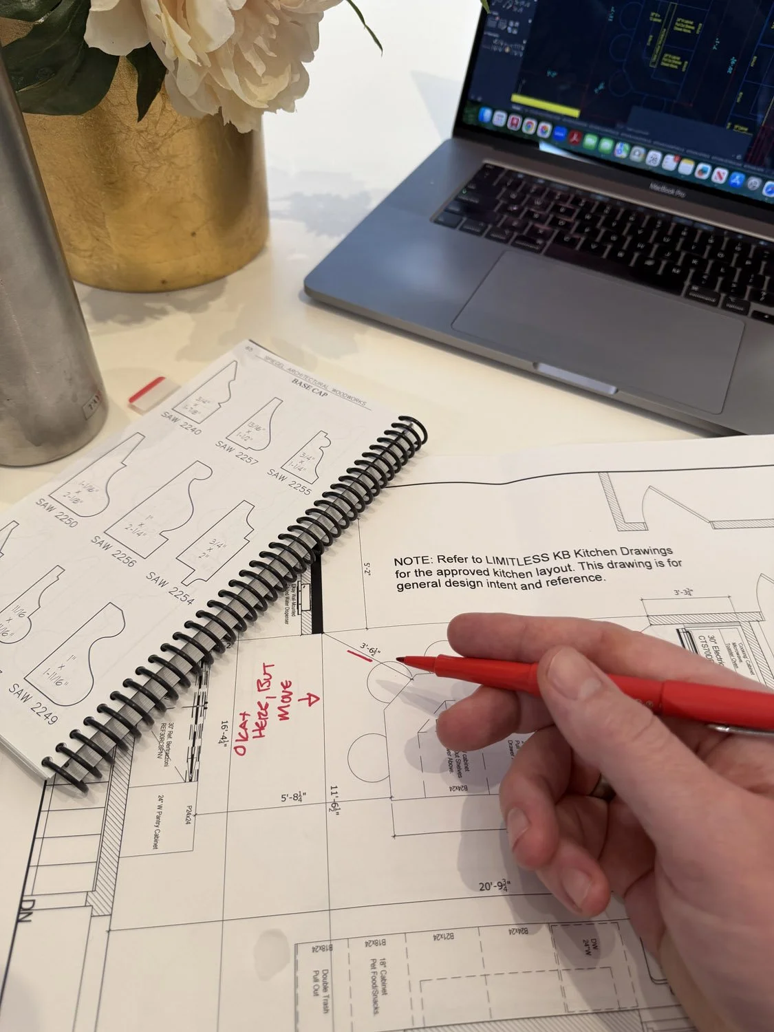 redline of architectural plan