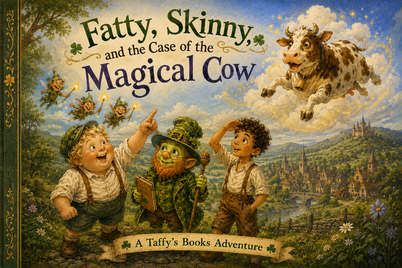 flying cow and little boys