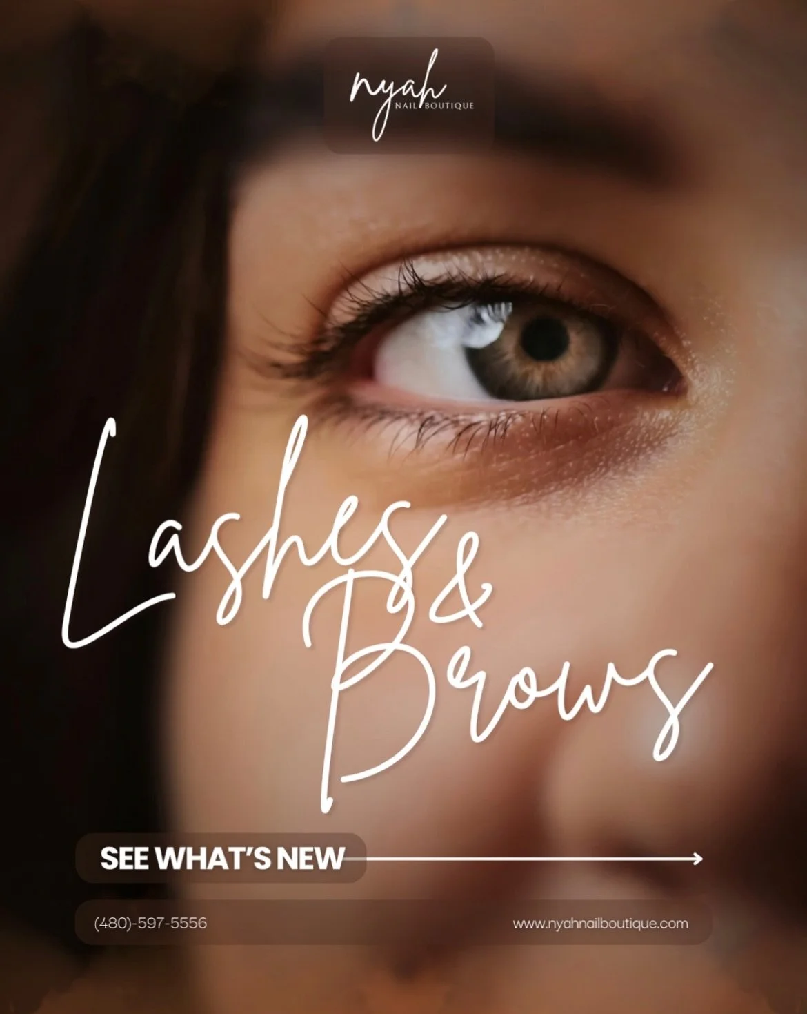 💕 NEW AT NYAH!

Your nails aren&rsquo;t the only thing getting a glow up! We&rsquo;re so excited to introduce our new lash &amp; brow services, all designed to enhance your natural beauty and make getting ready a little easier.

👁️ Lash Lifts &ndas