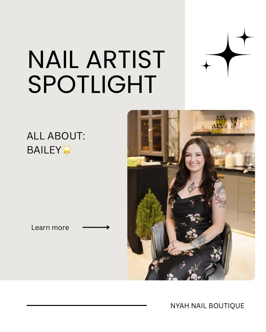 Staff Spotlight: Bailey ✨
Bailey has also been with us since day one and she's incredible! 
Show Bailey some love in the comments🫶
#scottsdale #fyp #nailtech #employeeappreciation #nails💅