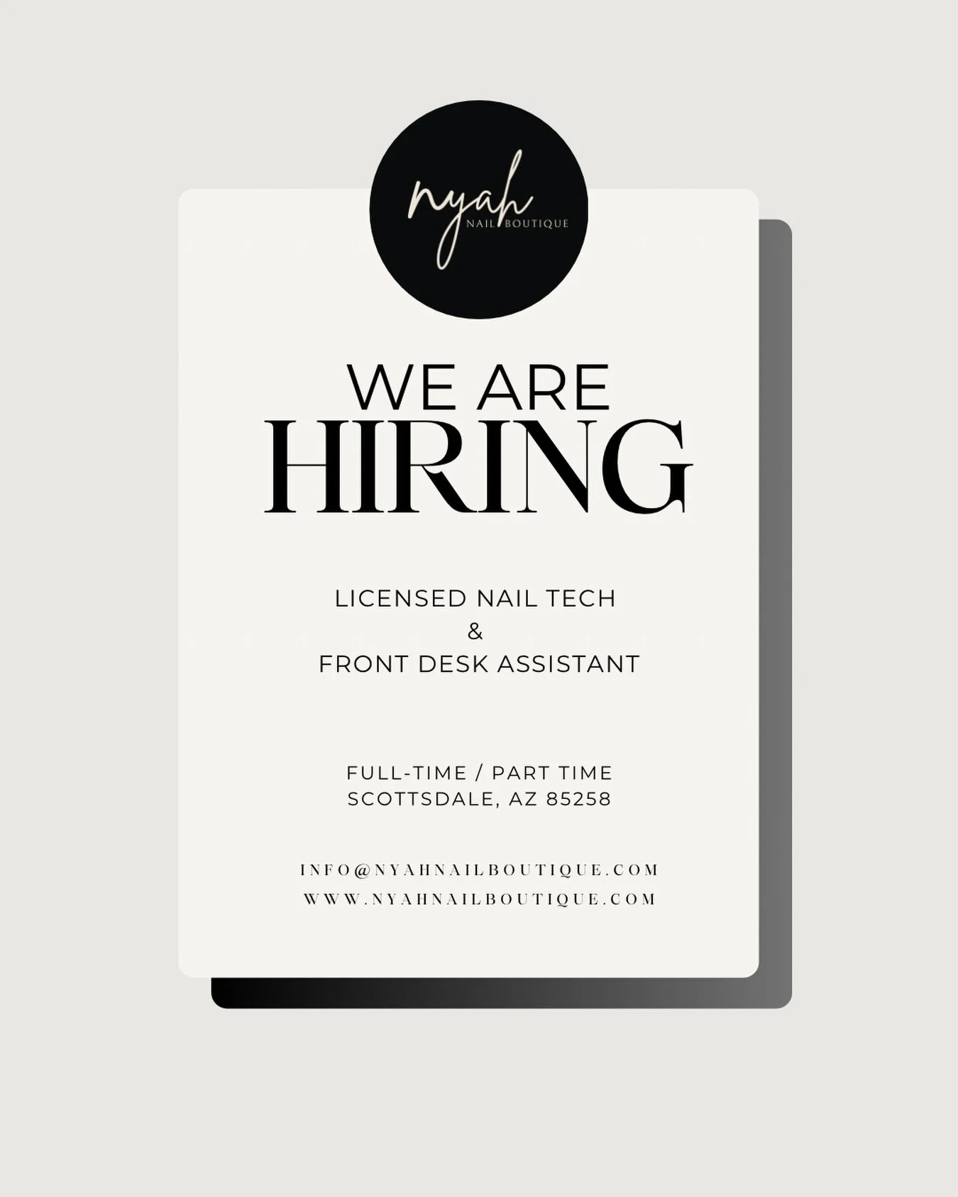 We are growing! Join our team. (480)597-5556