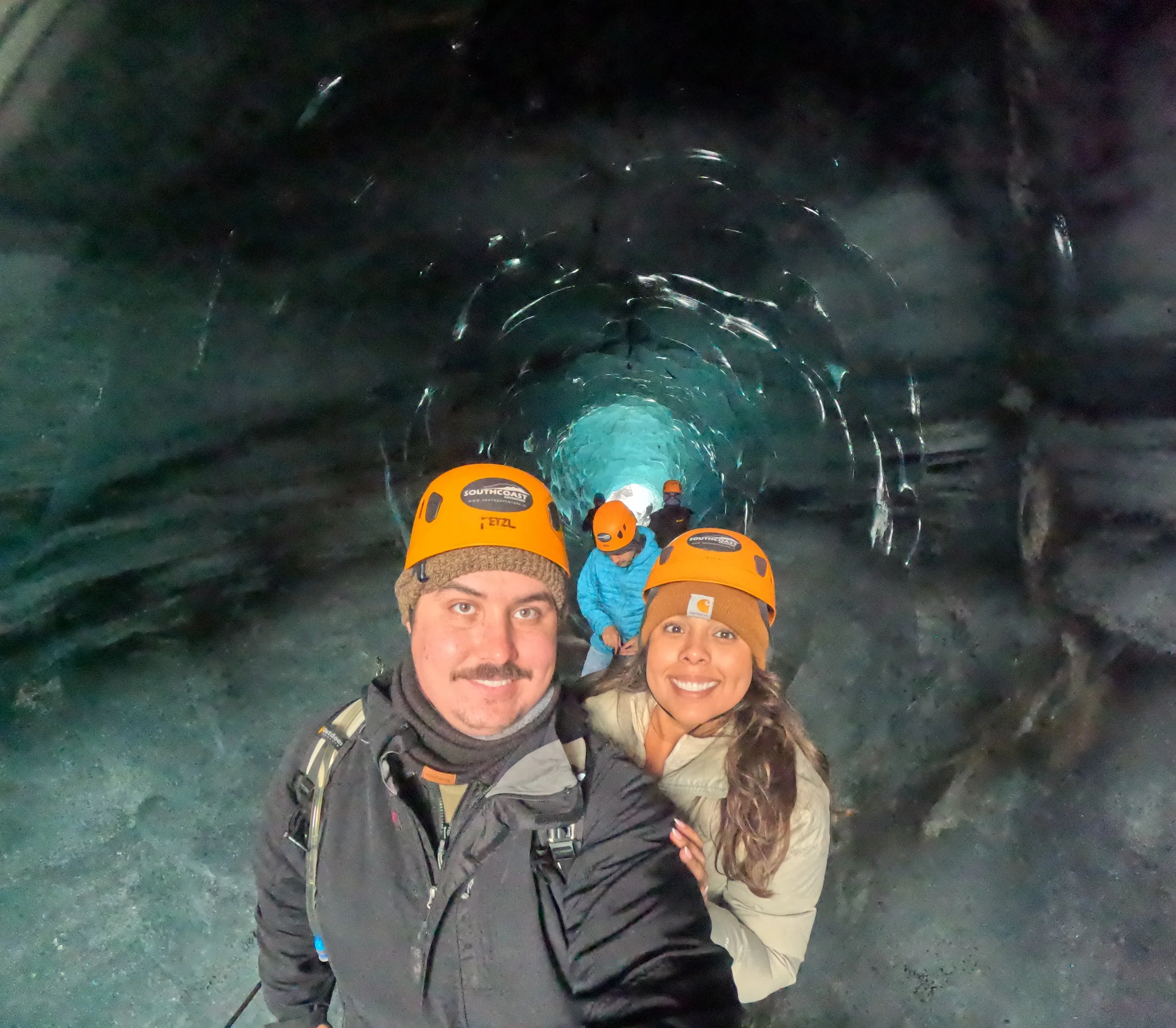 Exploring ice caves in Iceland