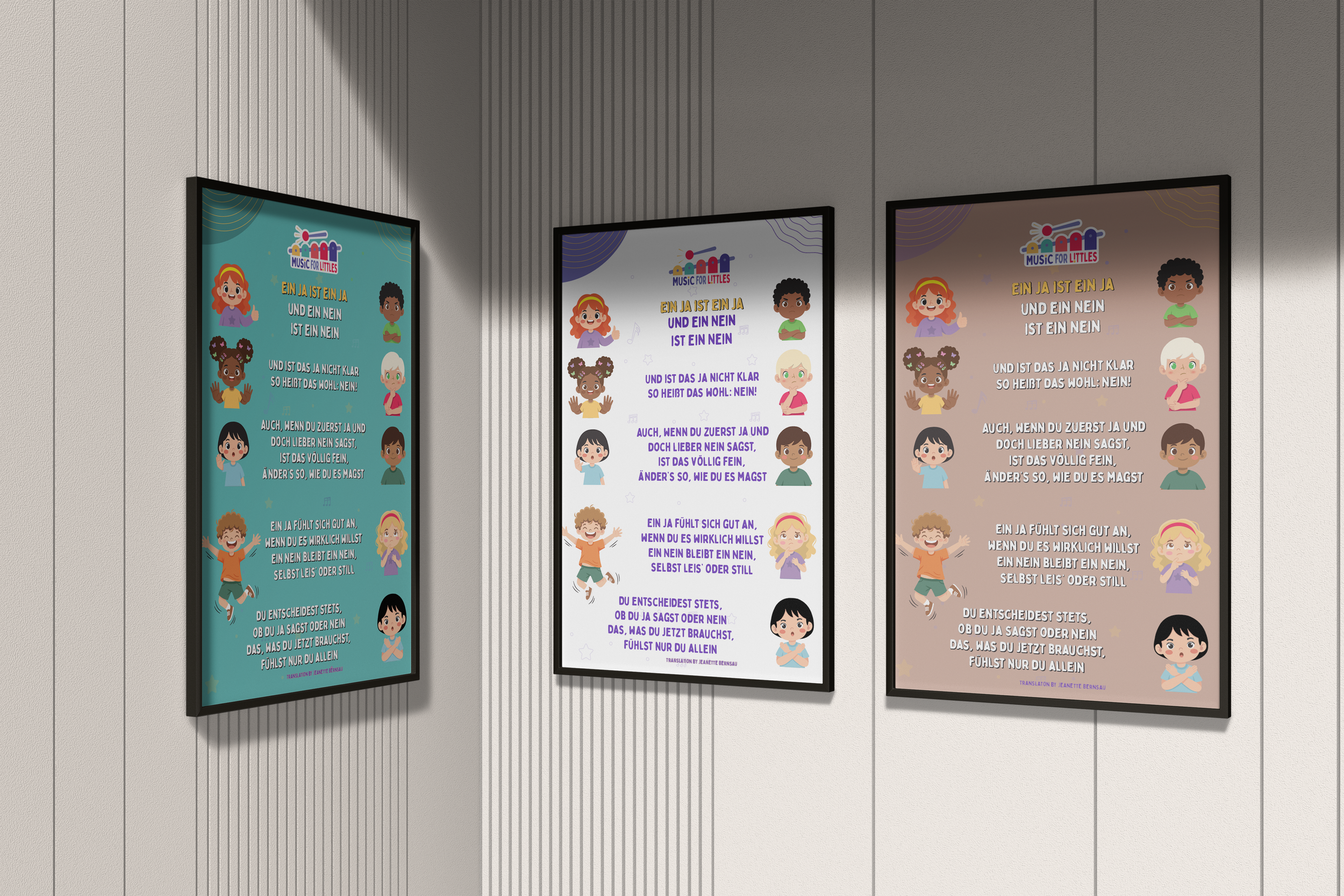 Ja und Nein – Poster zum Thema Einverständnislied (3 druckbare PDF-Bilder enthalten)
