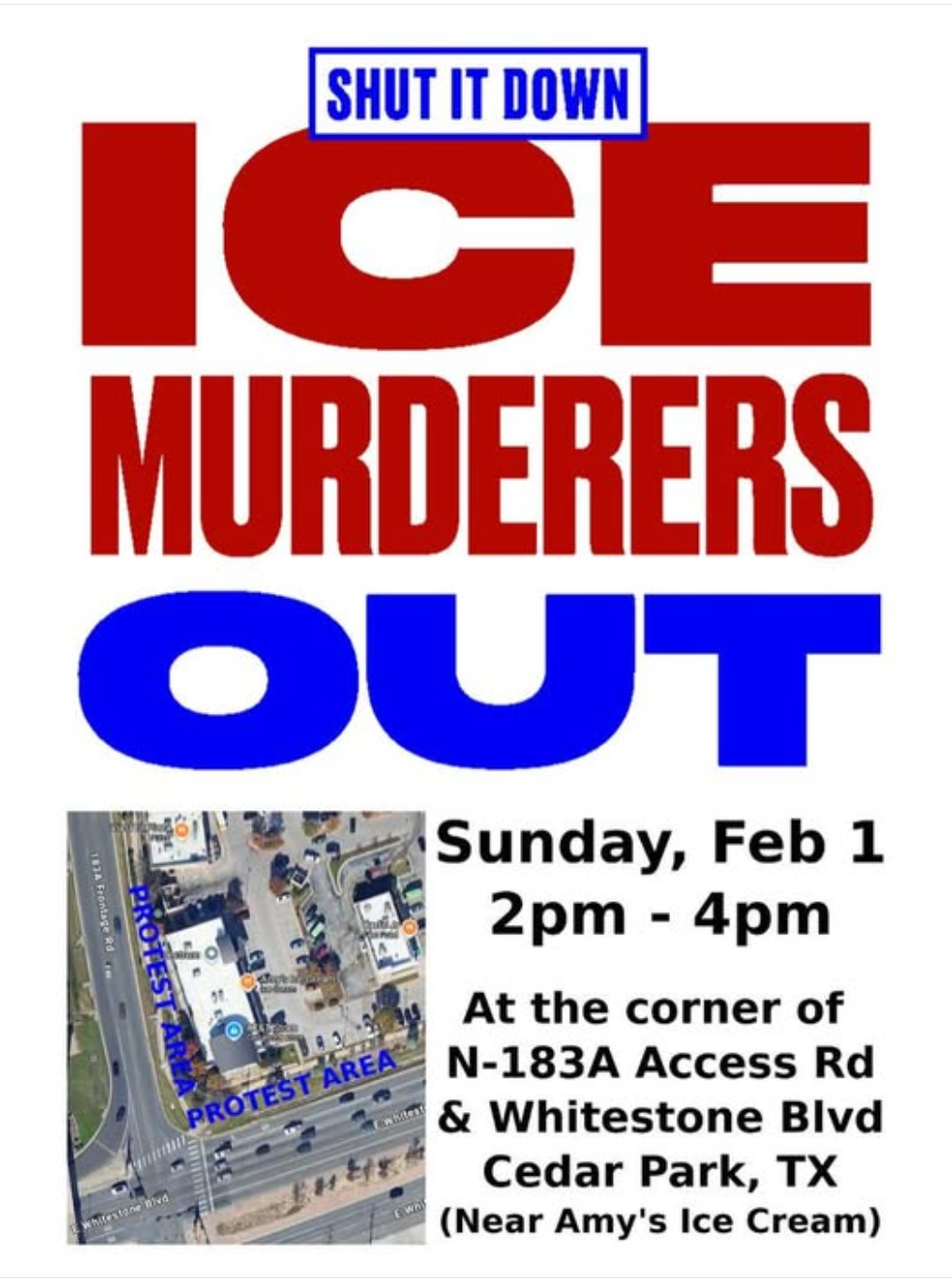 ICE Out Protest Leander Cedar Park