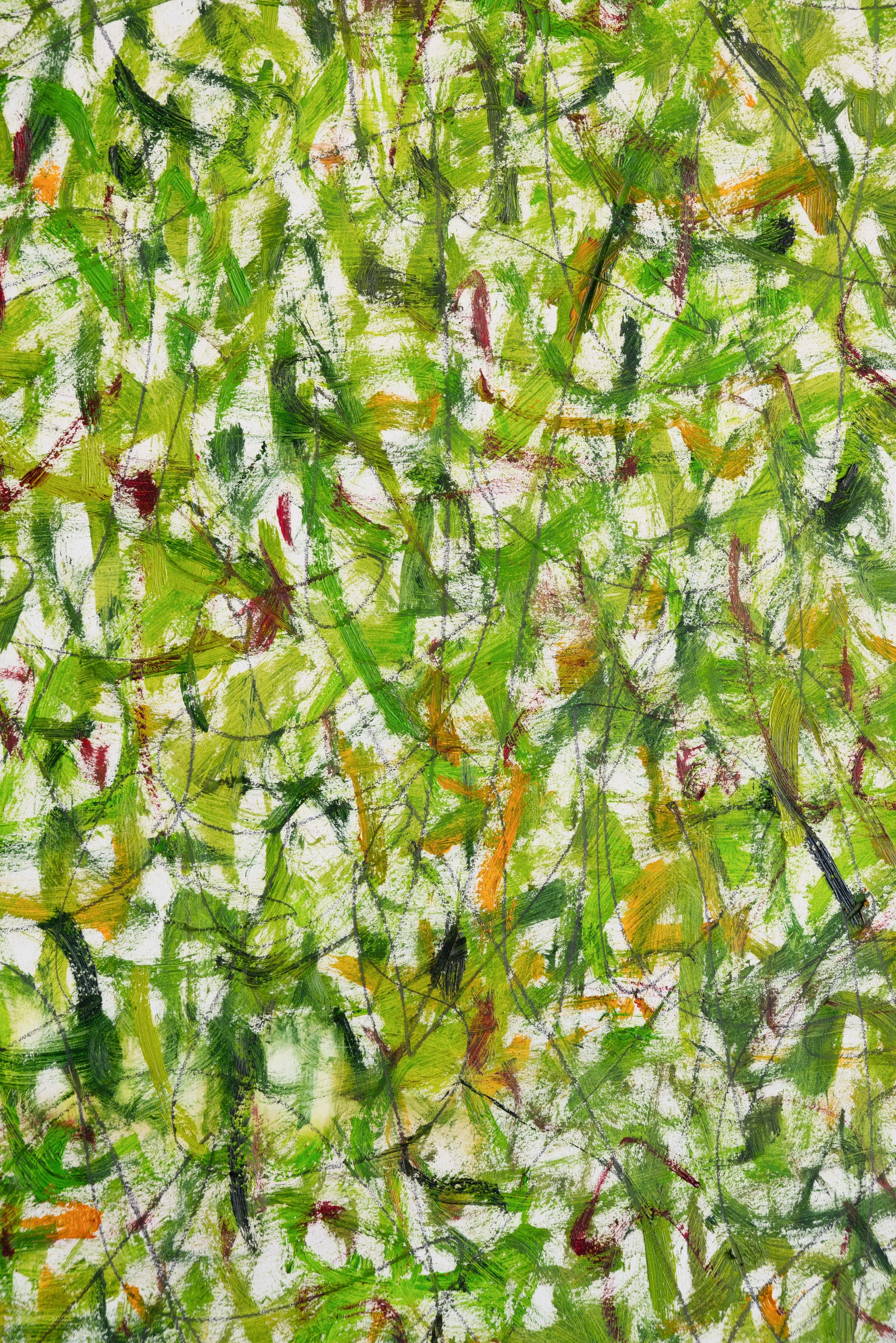 Close up detail of 'Spring Greens' by Donna North