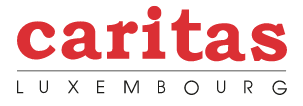 Logo of Caritas Luxembourg with red and black text.