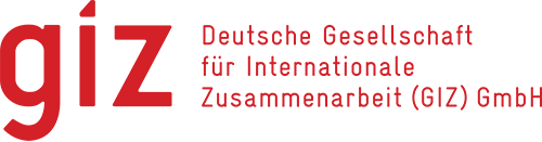 Logo of GIZ, the Deutsche Gesellschaft für Internationale Zusammenarbeit, GmbH, in red text.