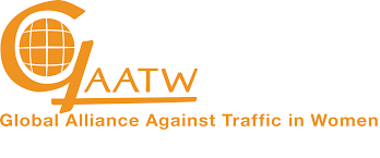 Logo of the Global Alliance Against Traffic in Women (GAATW) with an orange globe and the organization's name and tagline.