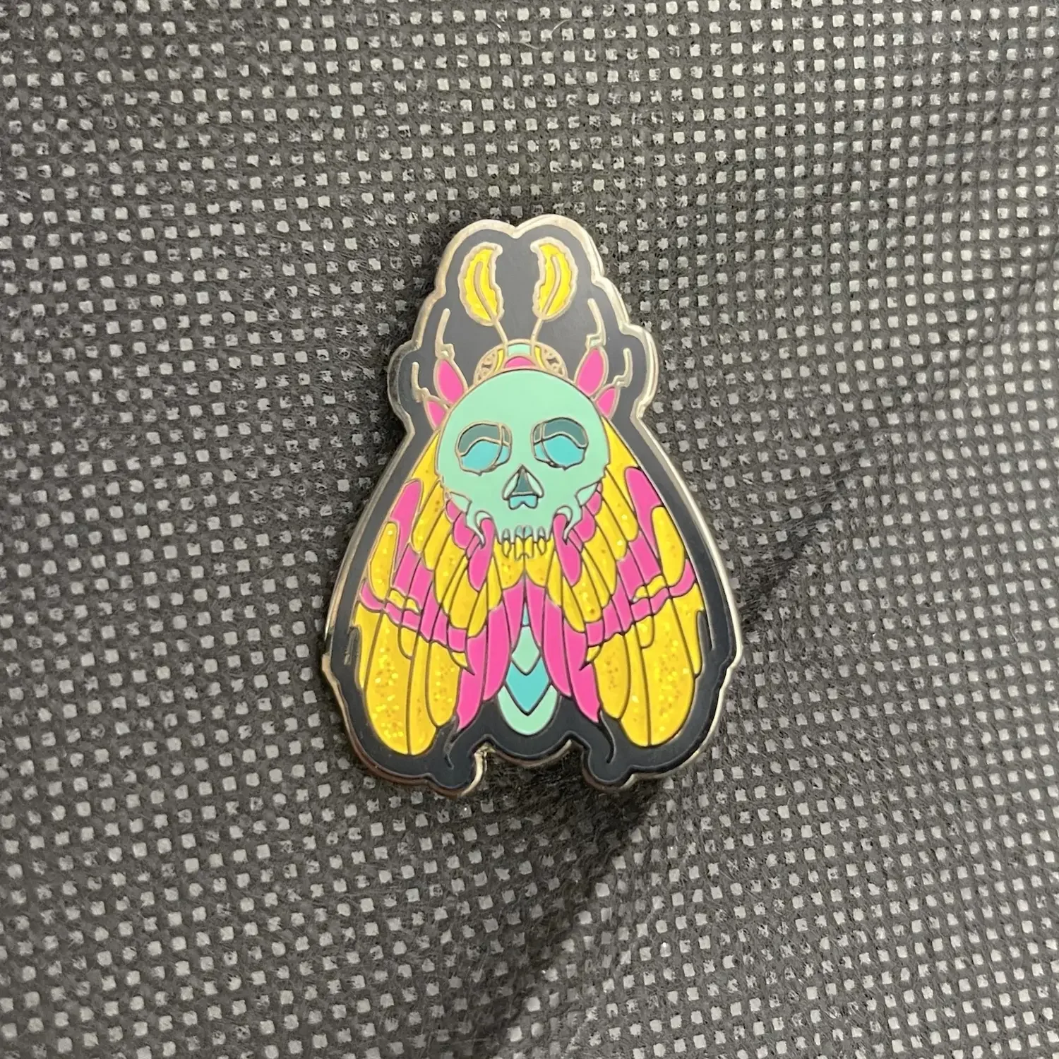 Skull Moth Metal Pin