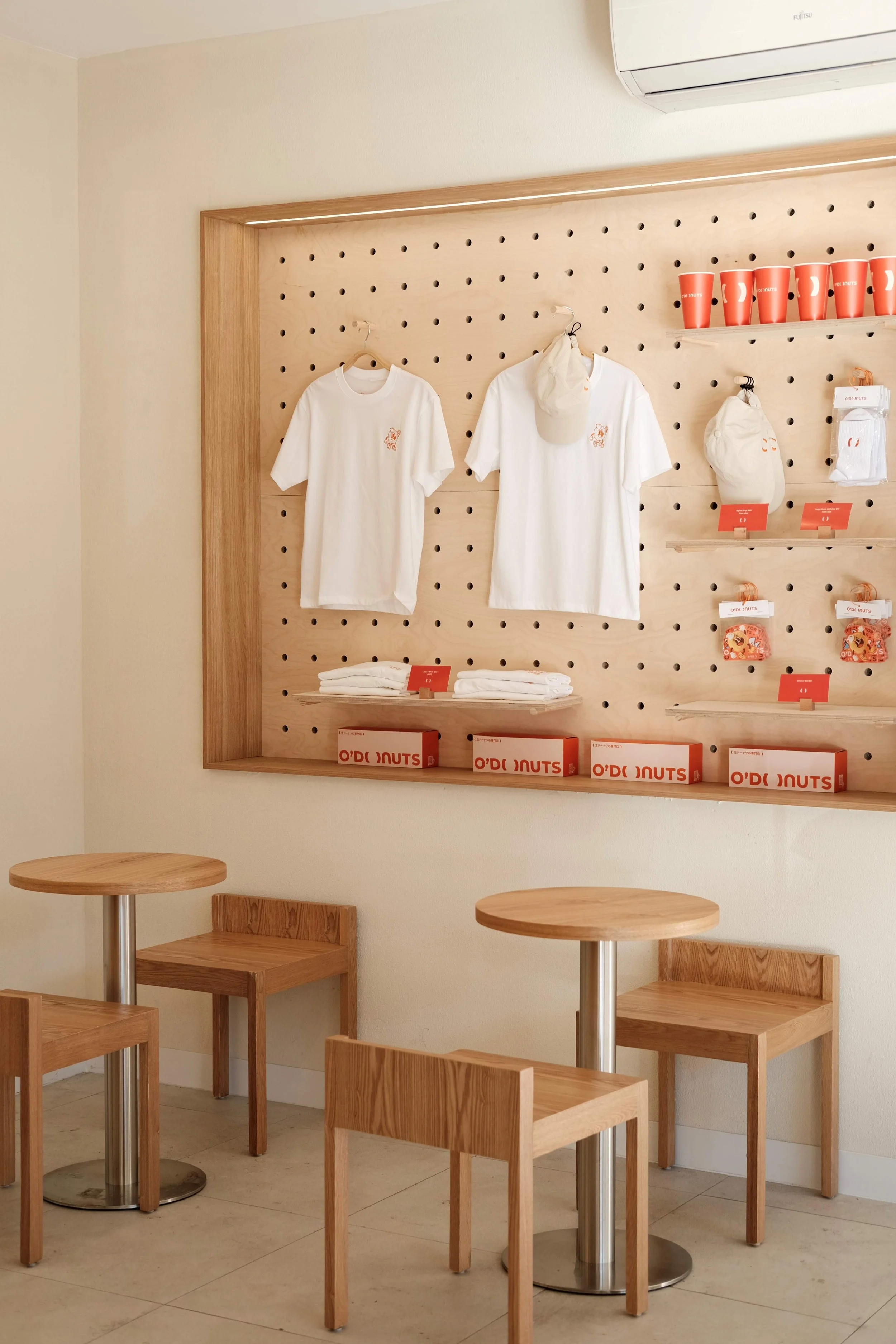 Japanese donut shop interior with seating, ODonuts Chatswood Sydney