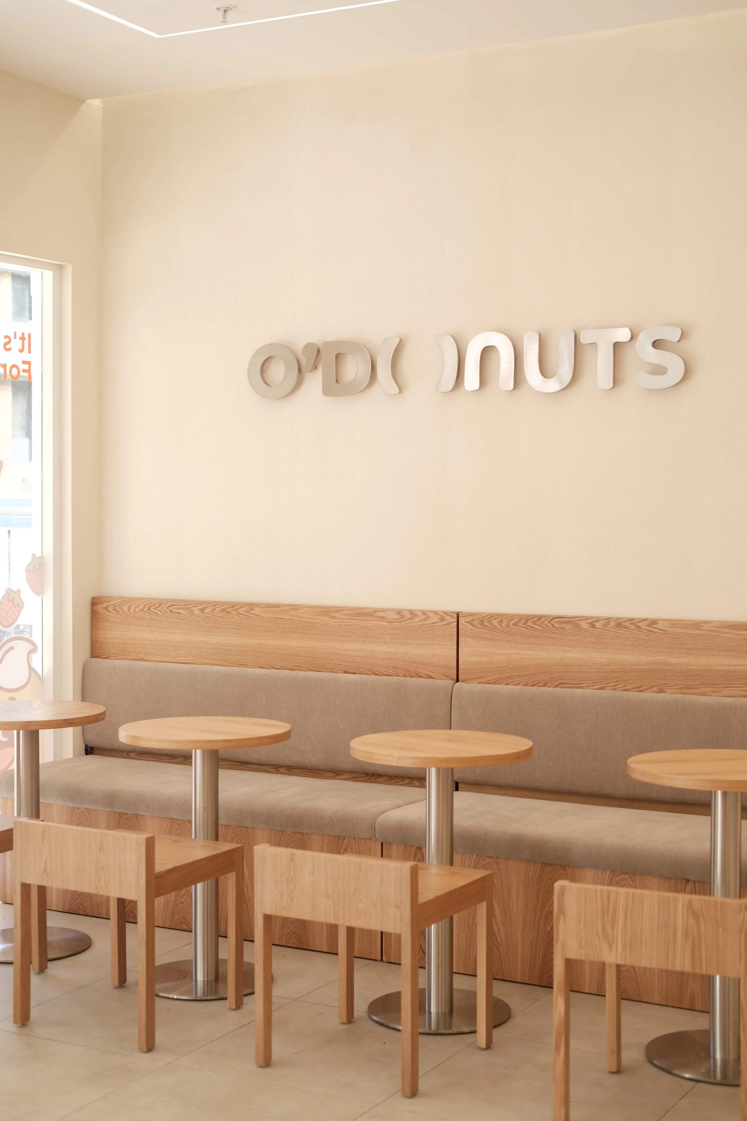 O’Donuts store interior with seating area in Chatswood Sydney