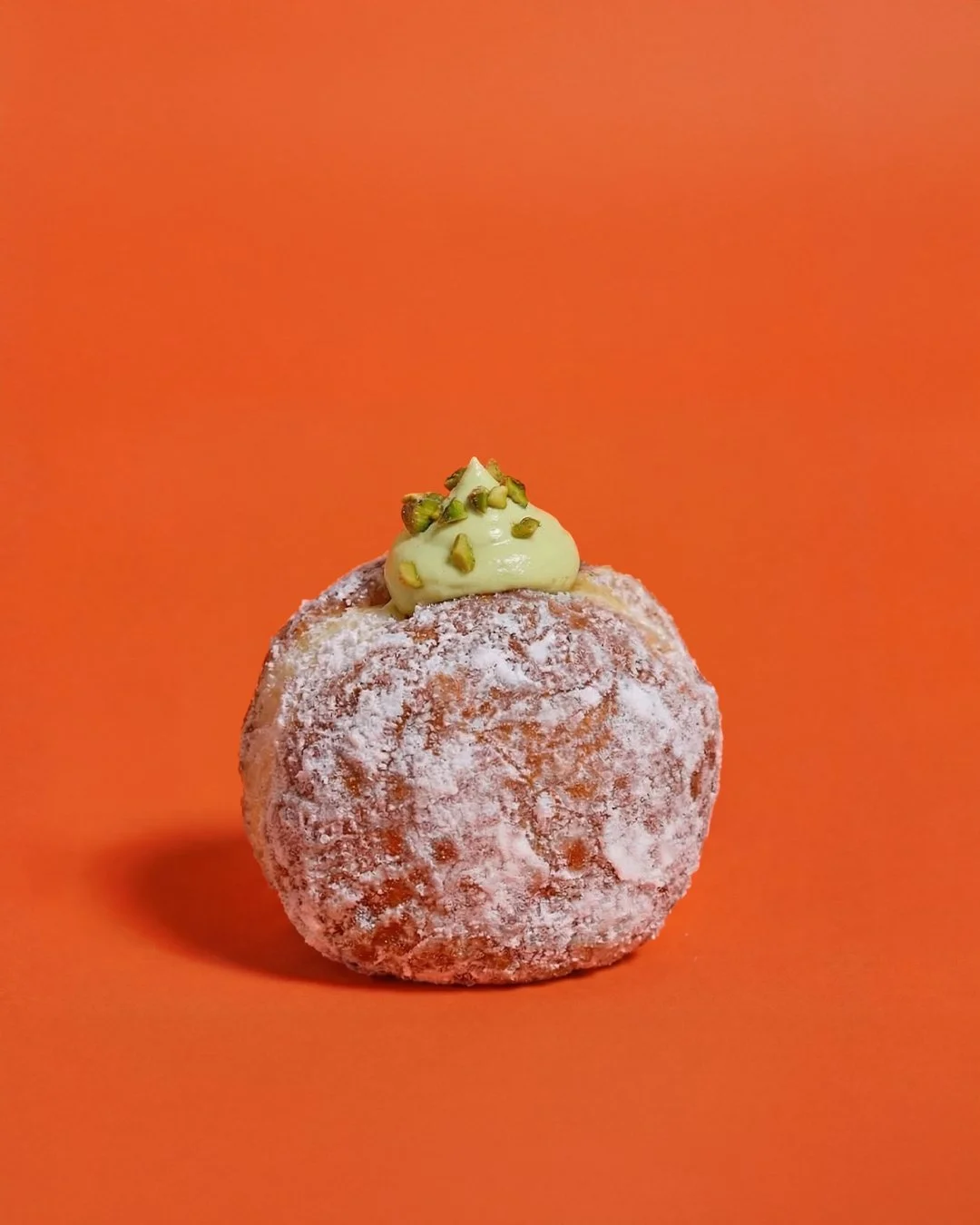 Pistachio nama donut with cream and crushed pistachios, Japanese donut Sydney