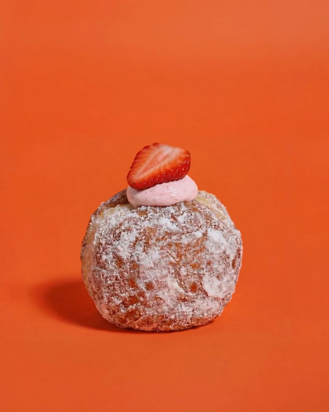 Japanese nama donut with Strawberry cream filling and fresh strawberry topping, Sydney dessert