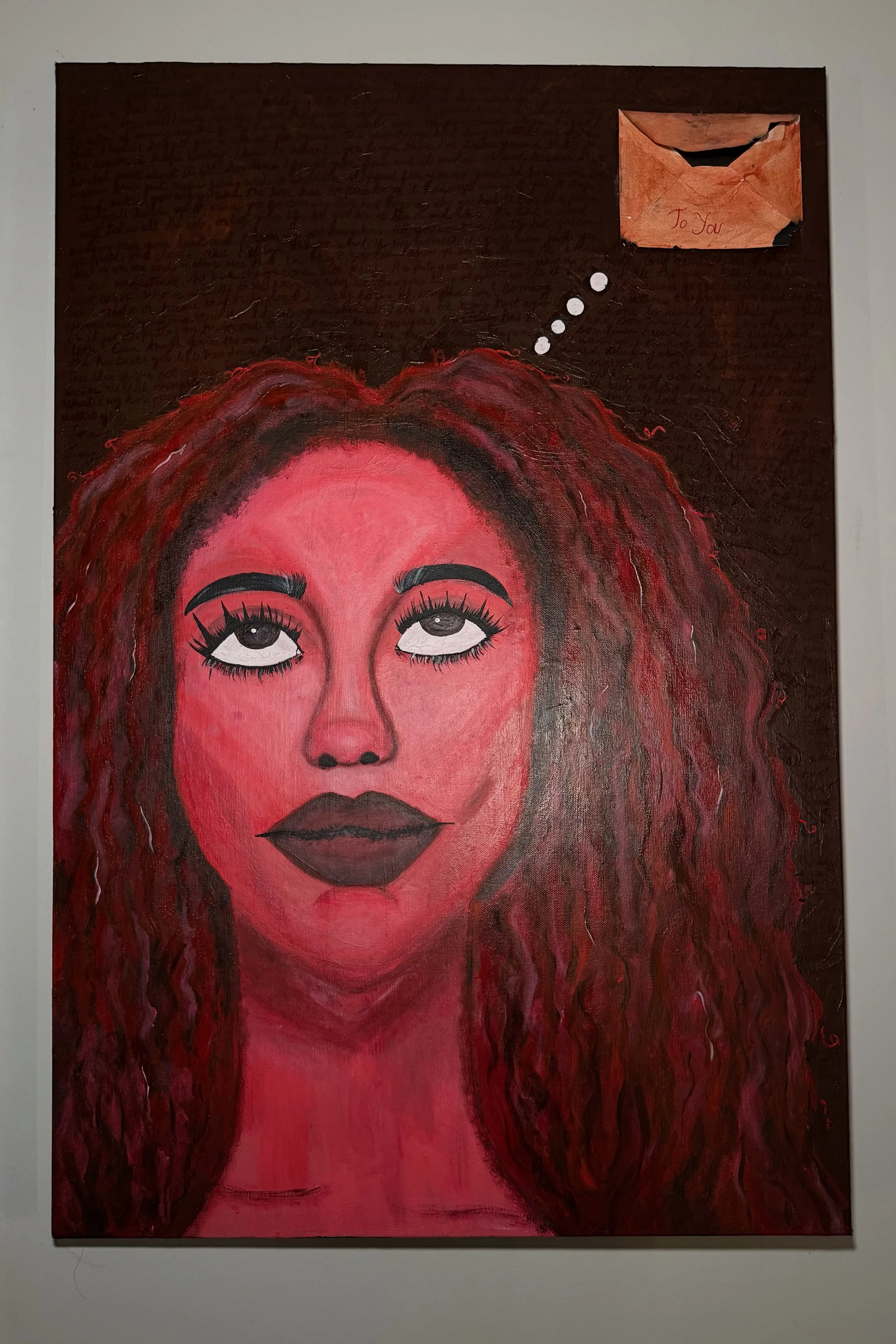 "Love with No Place to Go" (2026)
24x36 Acrylic Paint and Mixed Media
Apart of the Ugly Stages of Grief collection.