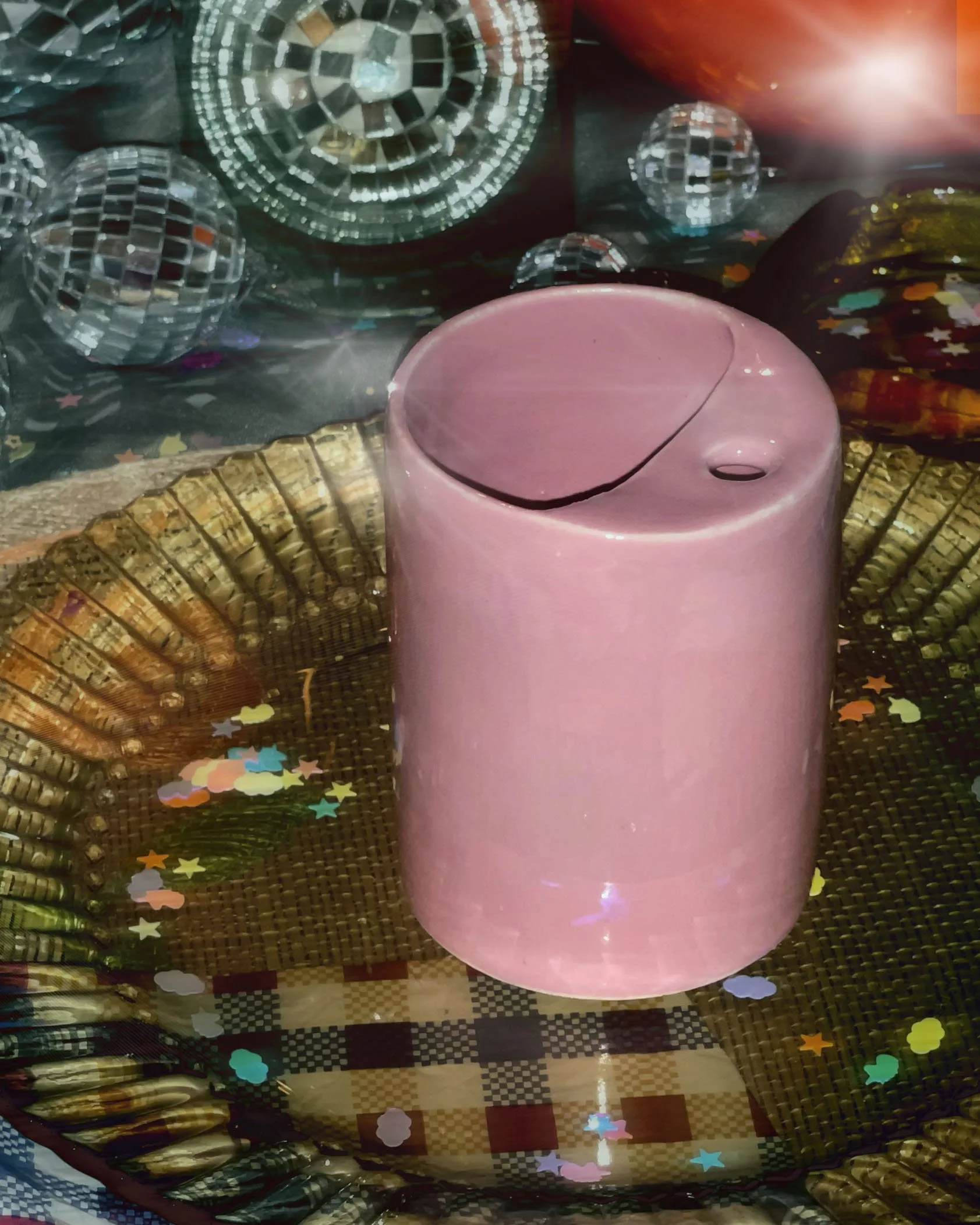 The Pink Lady - Ceramic Tumbler with Straw Hole