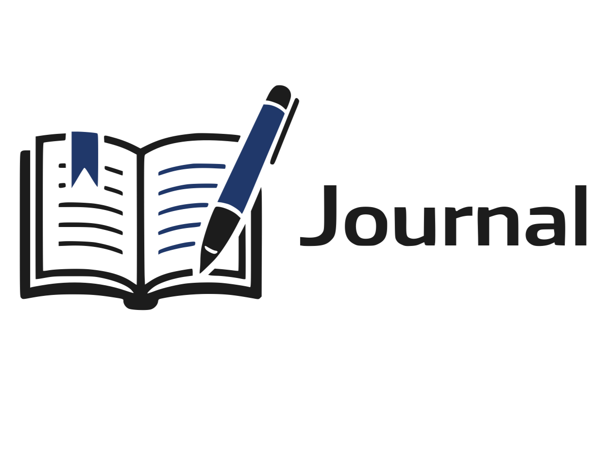 Logo featuring an open book with a bookmark and a pen, with the word 'Journal' beside it.