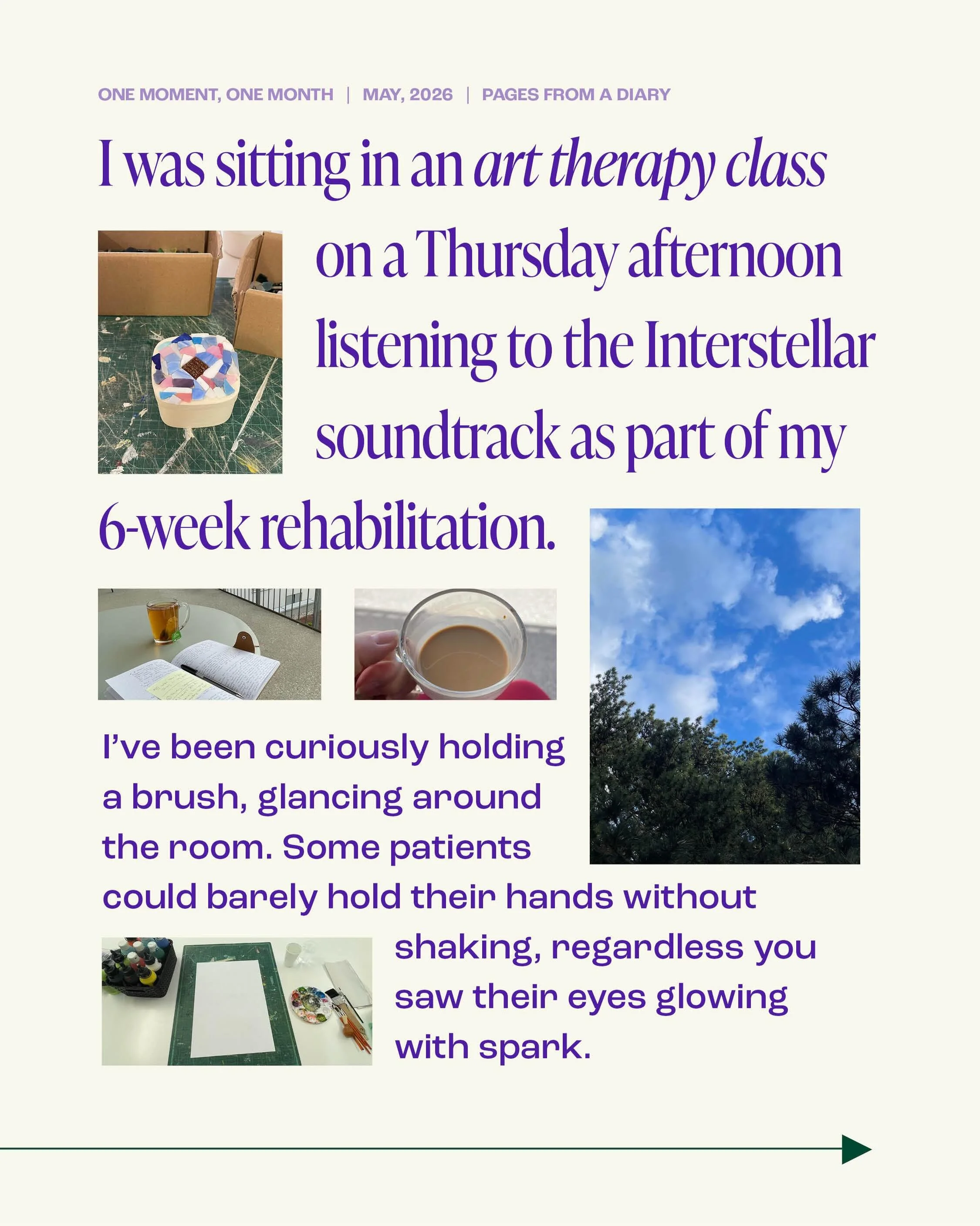 I spent the past 6 weeks at a rehabilitation center and though I didn&rsquo;t want to take a social media break, my capacity had other plans. 🤍

The space allowed me to rethink what I&rsquo;d like to use this platform for and what my message is. Dur