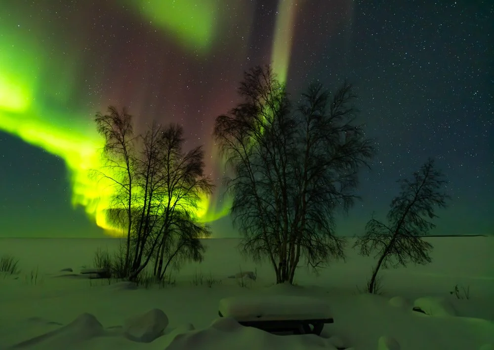 Aurora Borealis Art Print - Frozen Canadian Lake