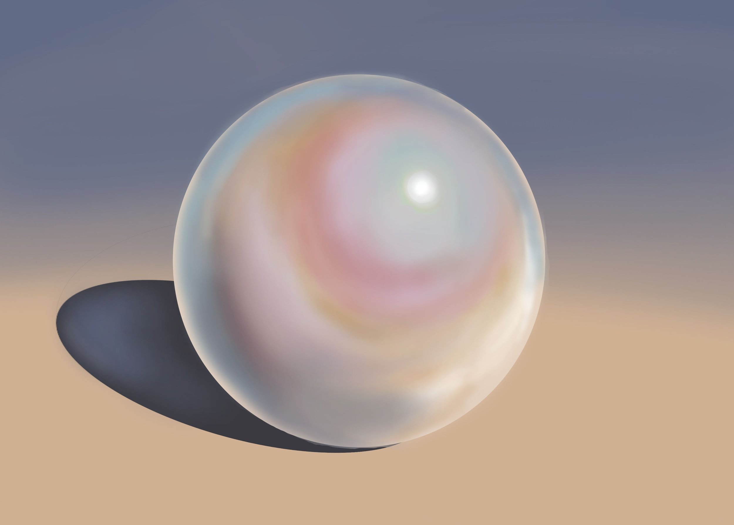 Pearl Study, April 2025
This is a simple study of a pearl. No color-picking involved, only relative value.