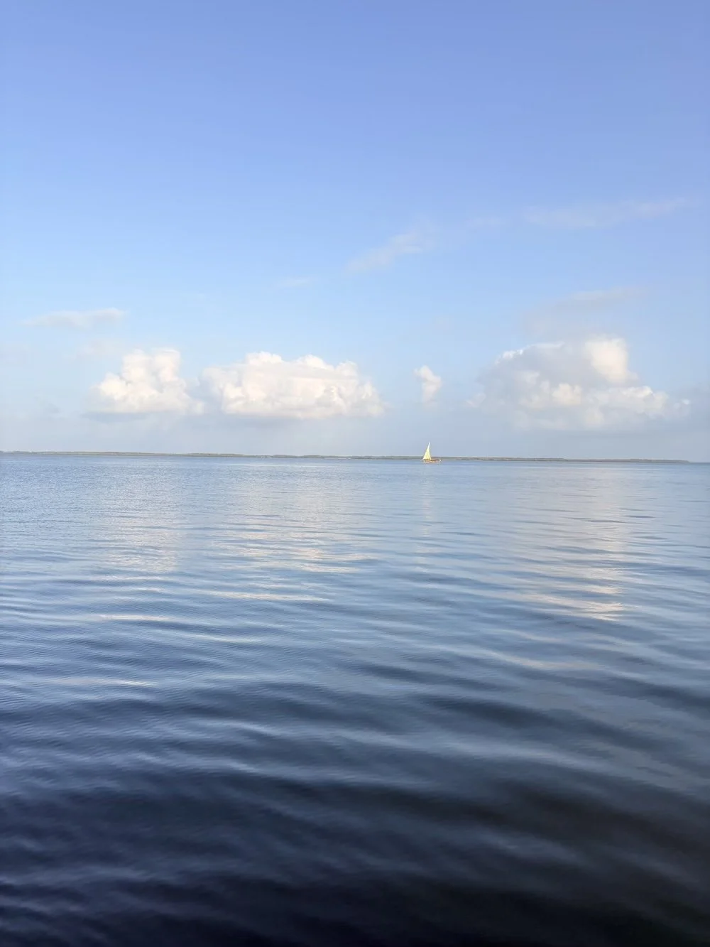 A dhow sailing on calm seas in the archipelago