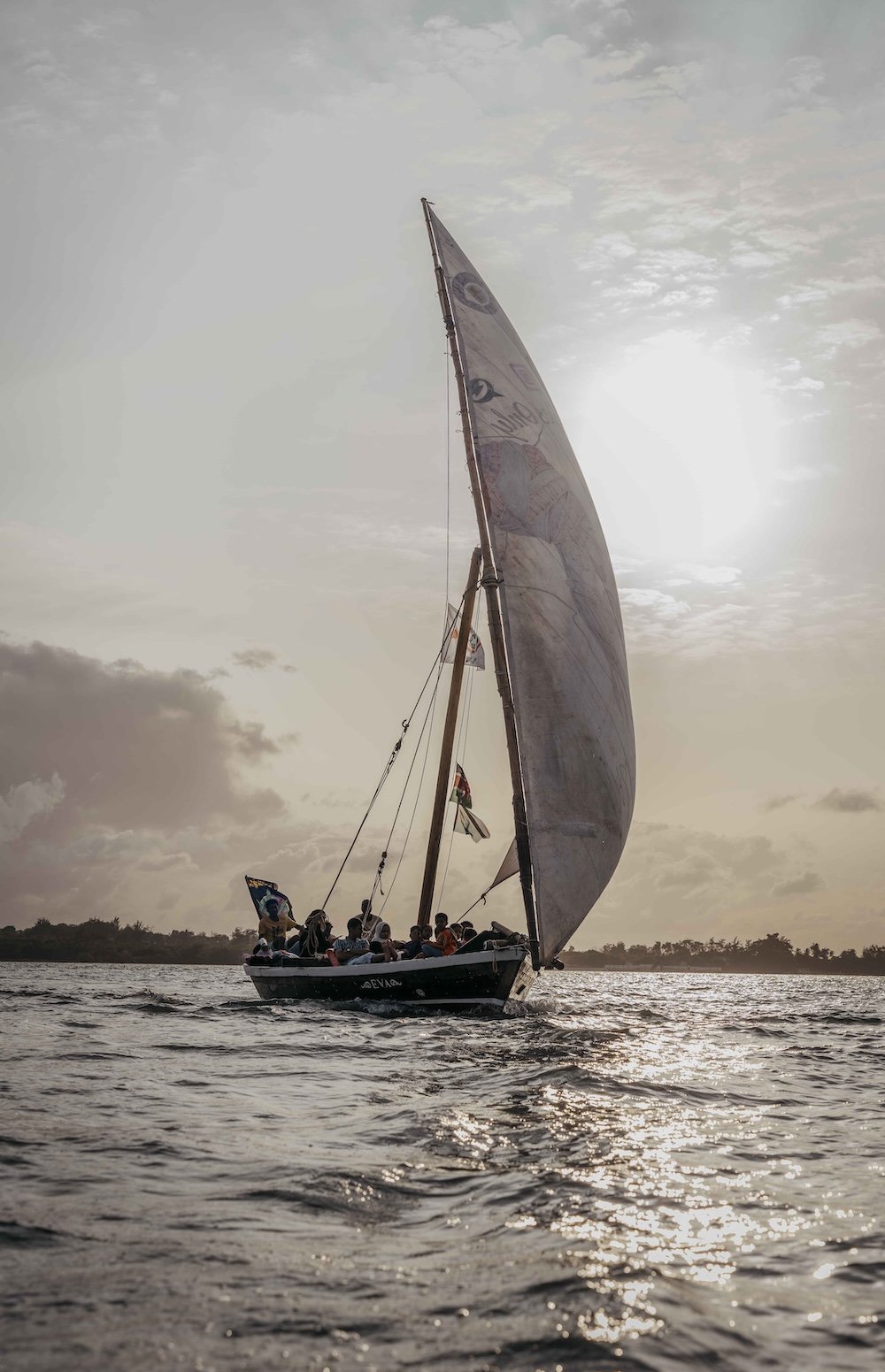 A Lamu Dhow Sailing at Sunset