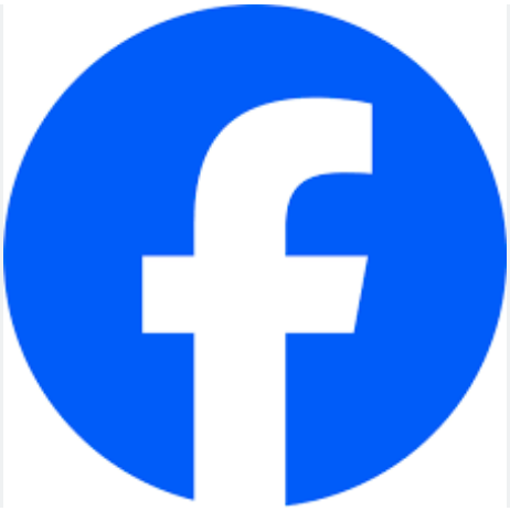 Facebook logo with white lowercase 'f' on a blue circular background