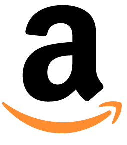Amazon logo with black letter 'a' and orange arrow curved beneath it.